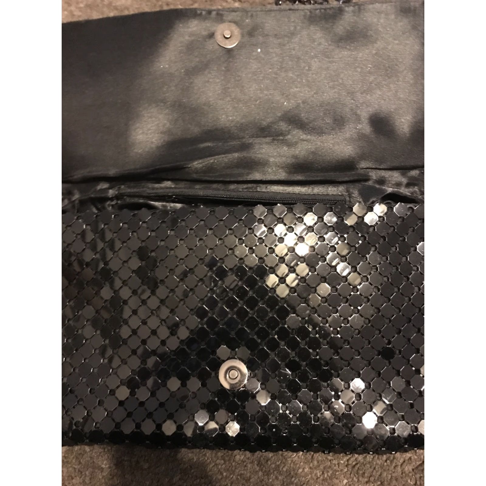 Vintage Urban Expressions Women’s Clutch Black Metallic Bag Vegan Metal Exterior Women’s Bags Clutch Womens Metallic Black Urban Expressions Size ONE SIZE - 2 Thumbnail