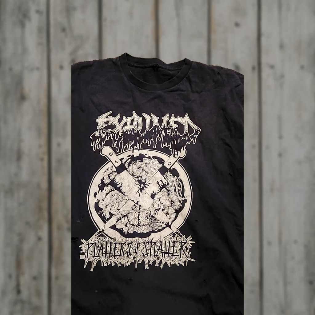 Vintage VINTAGE 2003 Exhumed Platters Of Splatter T-Shirt Men Large Black Size US L / EU 52-54 / 3 - 1 Thumbnail