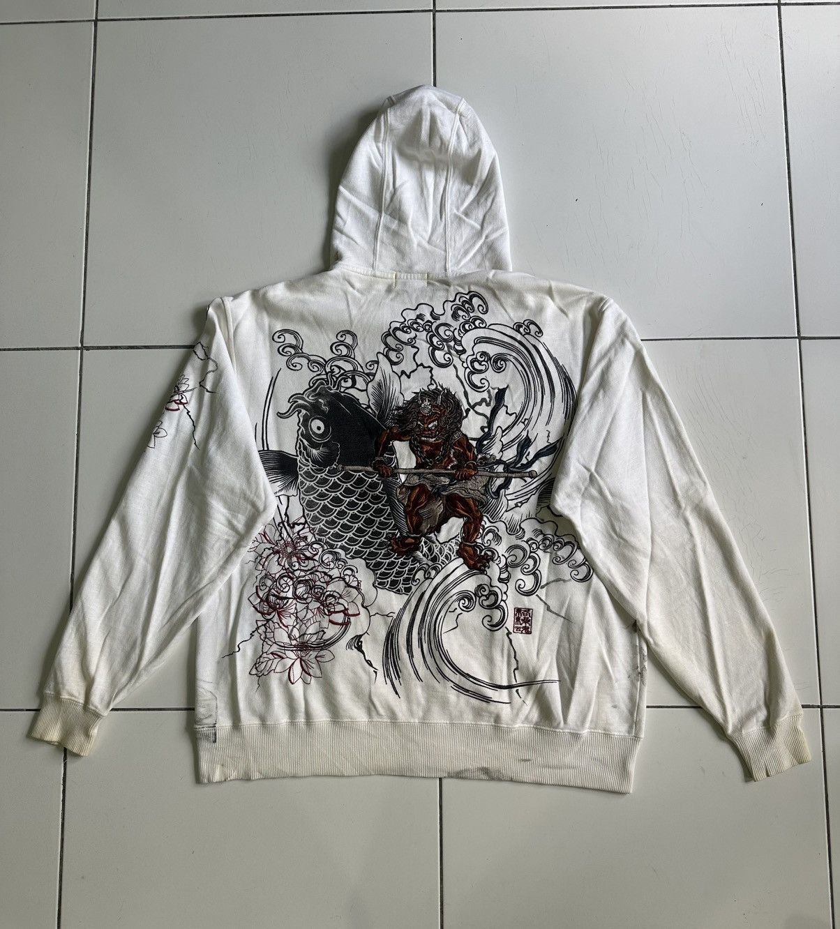 Composition by Kenzo Vintage Souvenir Dragon fish koi’s zip Up hoodie Size US L / EU 52-54 / 3 - 1 Thumbnail