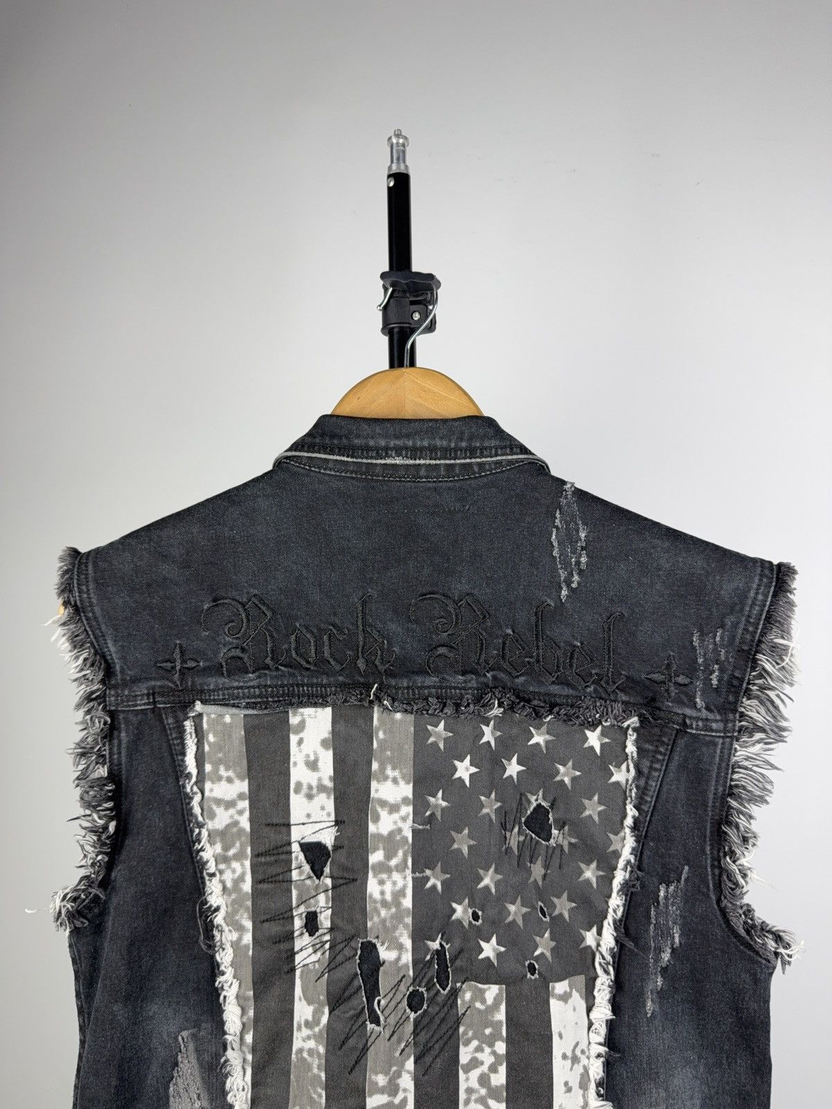 Other 00s Rock Rebel Distressed Denim Vest Acid Wash Punk Biker Size US S / EU 44-46 / 1 - 5 Thumbnail