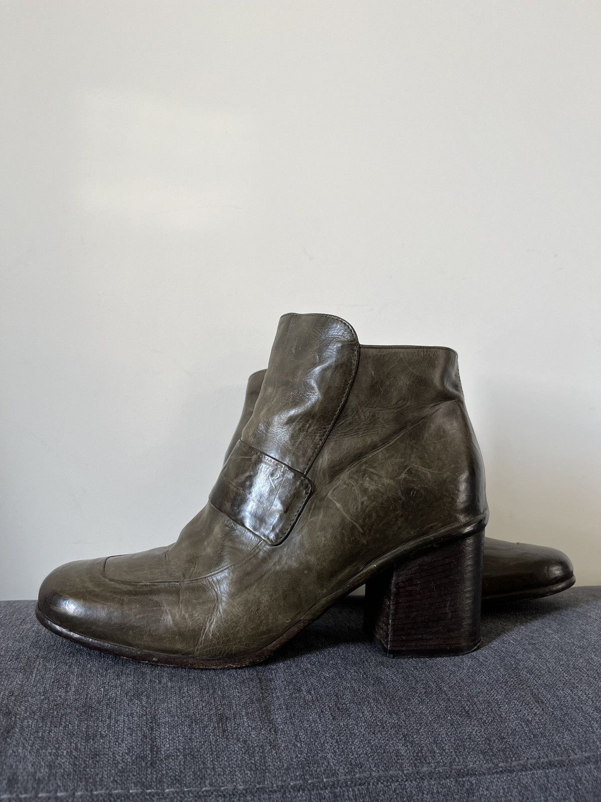 A.S.98 La Bottega di Lisa Ancle Avant Garde Green Leather Boots Size US 9 / IT 39 - 5 Thumbnail
