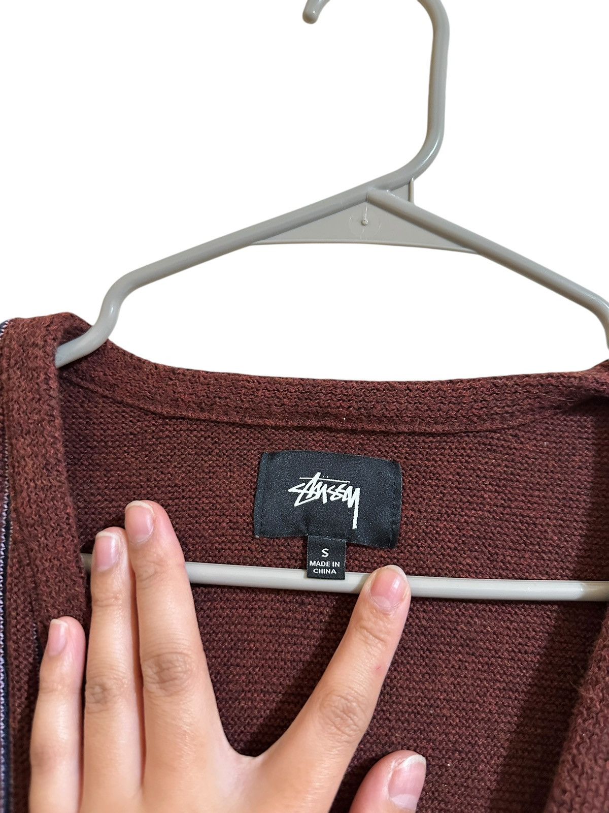 Stussy Stussy Burgundy/Navy Striped Cardigan Size US S / EU 44-46 / 1 - 3 Thumbnail