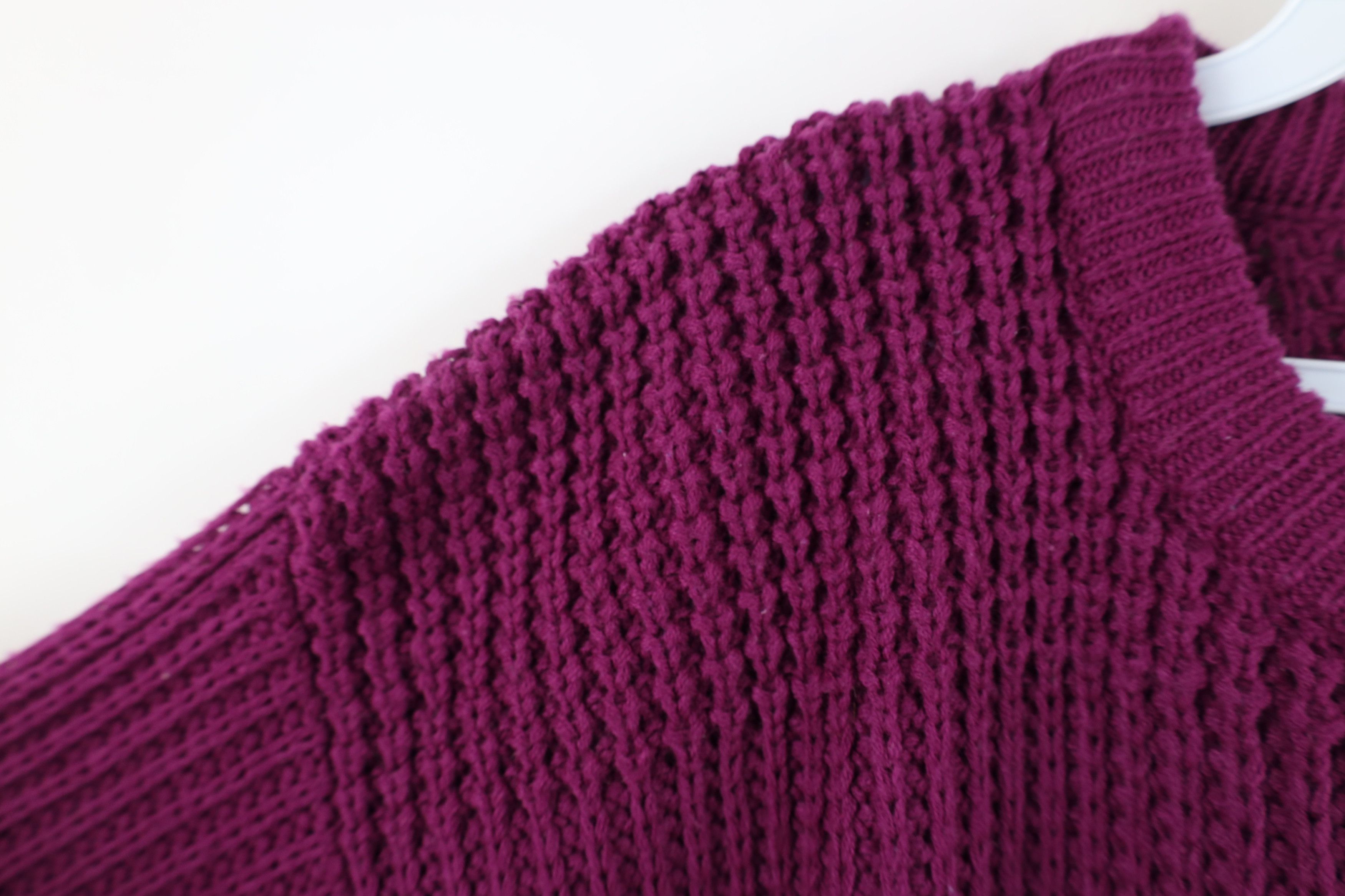 Vintage Vintage 90s Streetwear Ribbed Knit Crewneck Sweater Purple Size US M / EU 48-50 / 2 - 7 Thumbnail