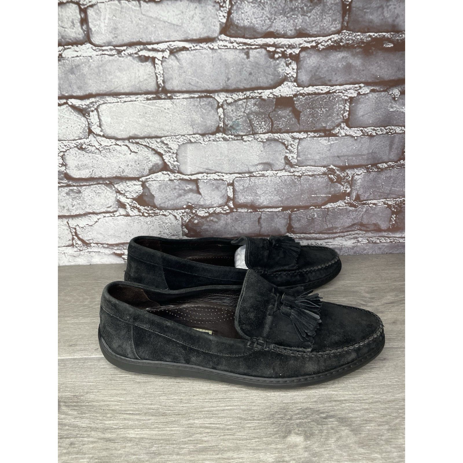 Cole Haan Bragano Cole Haan Black Suede Leather Dress Tassel Loafers S Size US 10 / EU 43 - 17 Thumbnail