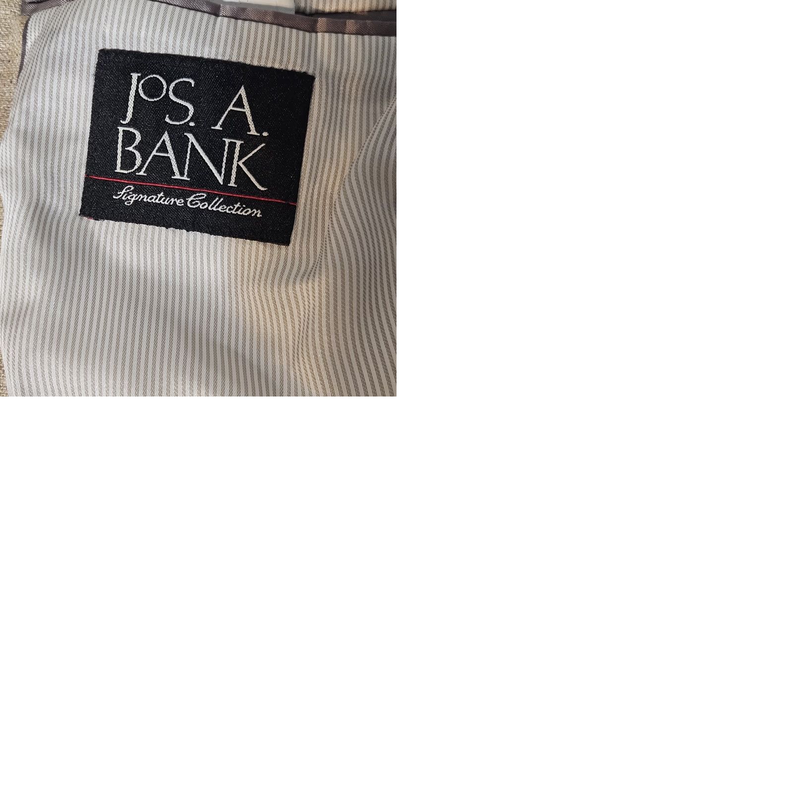 Jos. A. Bank JOS A. BANK Silk 40L Blazer Sport Coat Jacket Beige Tan Plaid 44 Chest Single-Breasted 2 Button Mens Jacket Size 40R - 9 Thumbnail