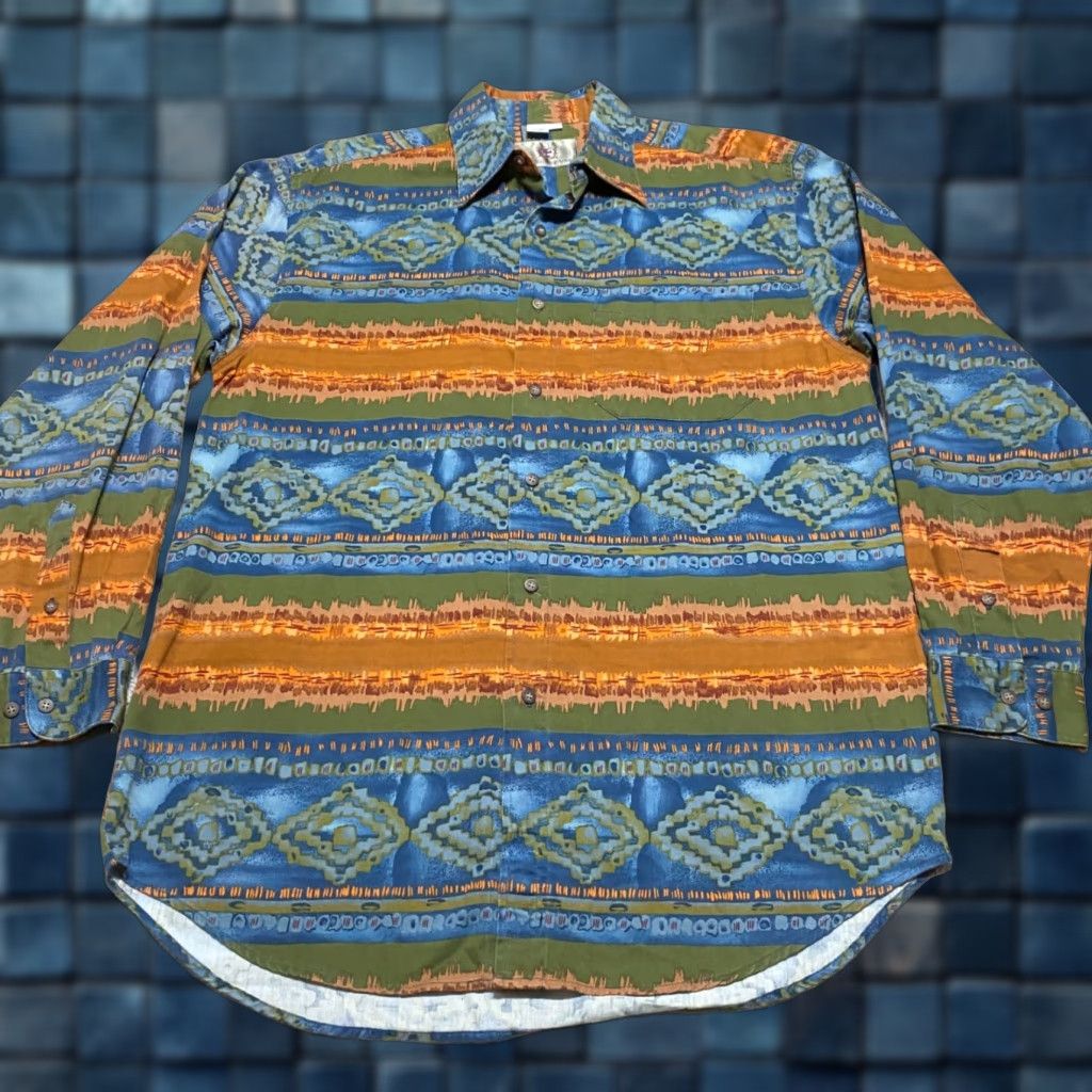 The Territory Ahead Territory Ahead Mens LT Shirt Multicolor Geometric Button Front Western Casual Long Sleeve Button-Up Collection Size US L / EU 52-54 / 3 - 1 Thumbnail