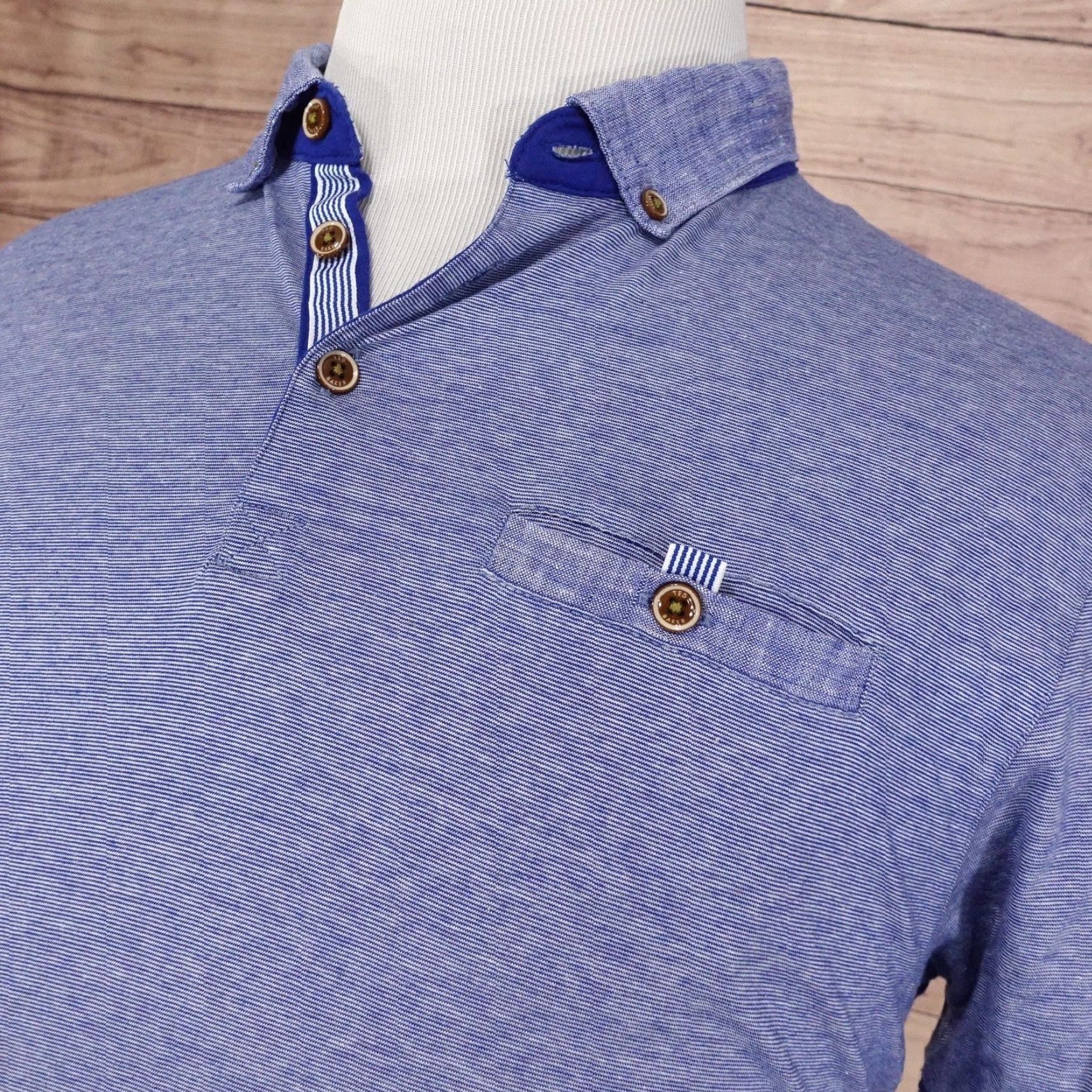 Ted Baker Ted Baker Polo Shirt Mens 2XL Blue Heather Contrast Collar Chest Pocket London Polo Shirt Mens 2XL Blue Heather Contrast Collar Chest Pocket London Size US XXL / EU 58 / 5 - 2 Thumbnail