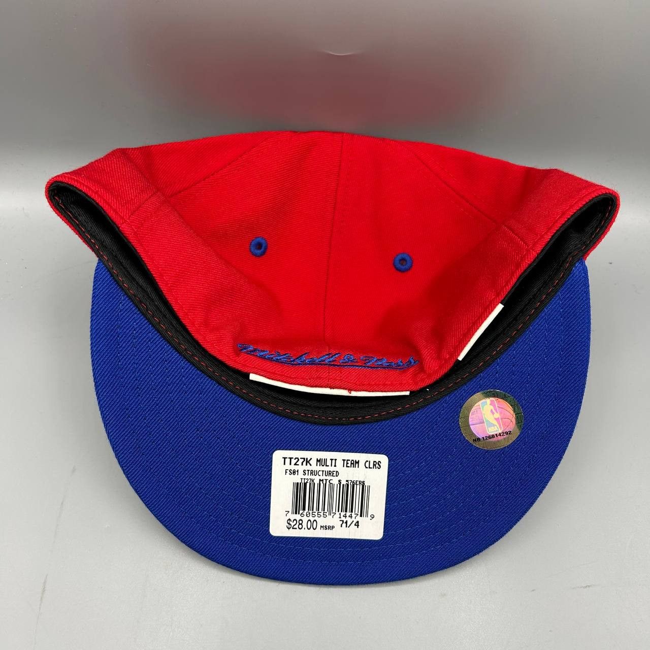 Mitchell & Ness Philadelphia 76ers Hat Men 7 1/4 Red NBA Fitted Cap Wool New Size ONE SIZE - 9 Thumbnail