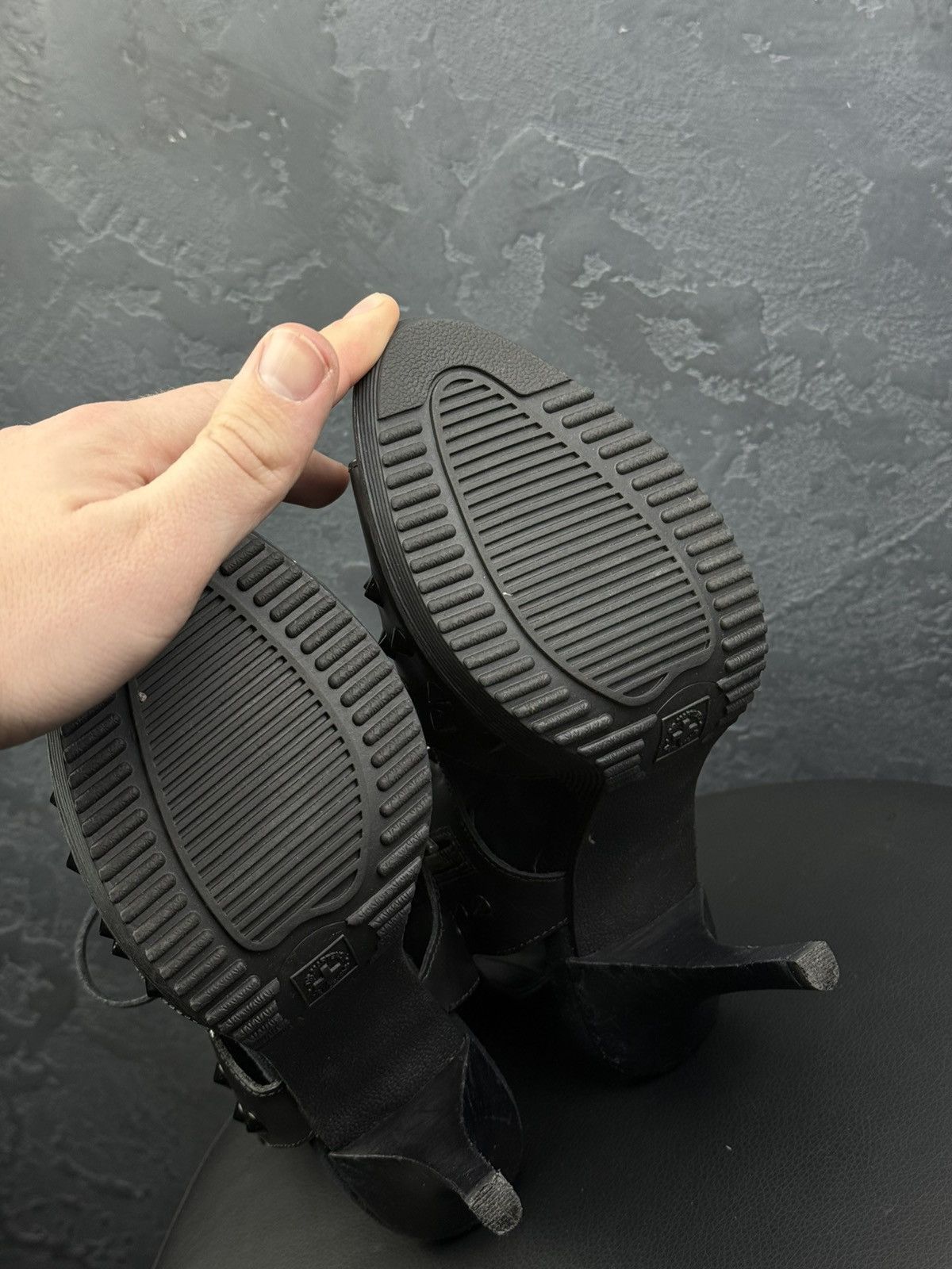 Dr. Martens Dr Martens Yasmin Black Studded Open Toe Lace Up Heels Size US 11 / IT 41 - 15 Thumbnail