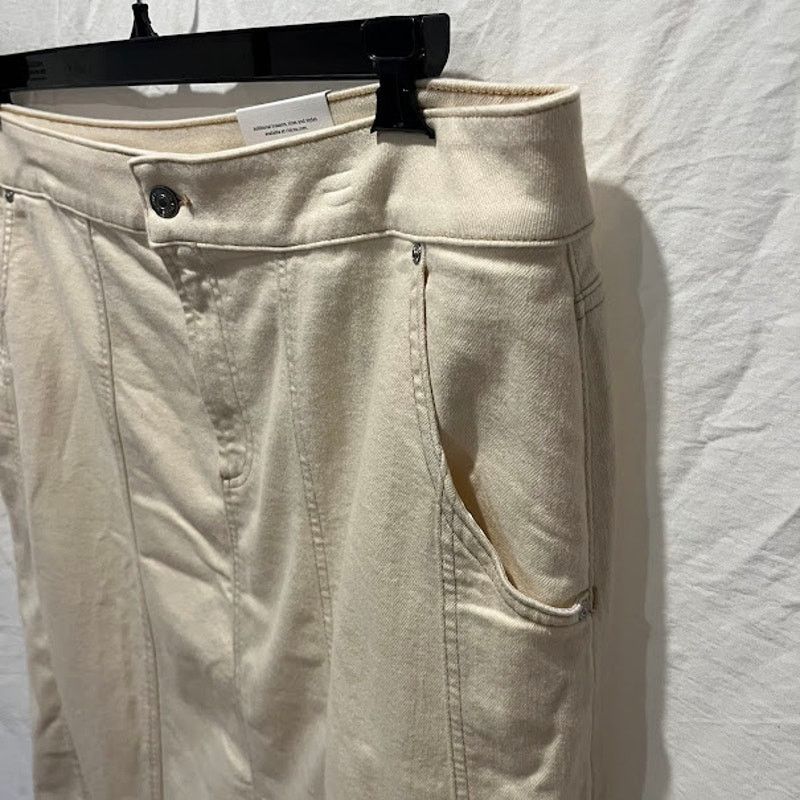 Chicos NWT Chico's Midi Denim Skirt Natural Seeded Cream Sz 4 / XXL Size 42" / US 20 - 8 Thumbnail