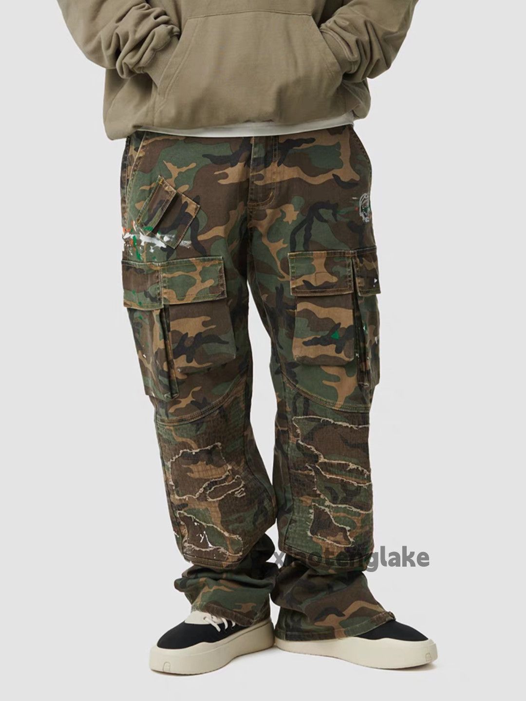Designer × Japanese Brand × Vintage utility military loose baggy patch camo cargo pants Size US 30 / EU 46 - 2 Thumbnail