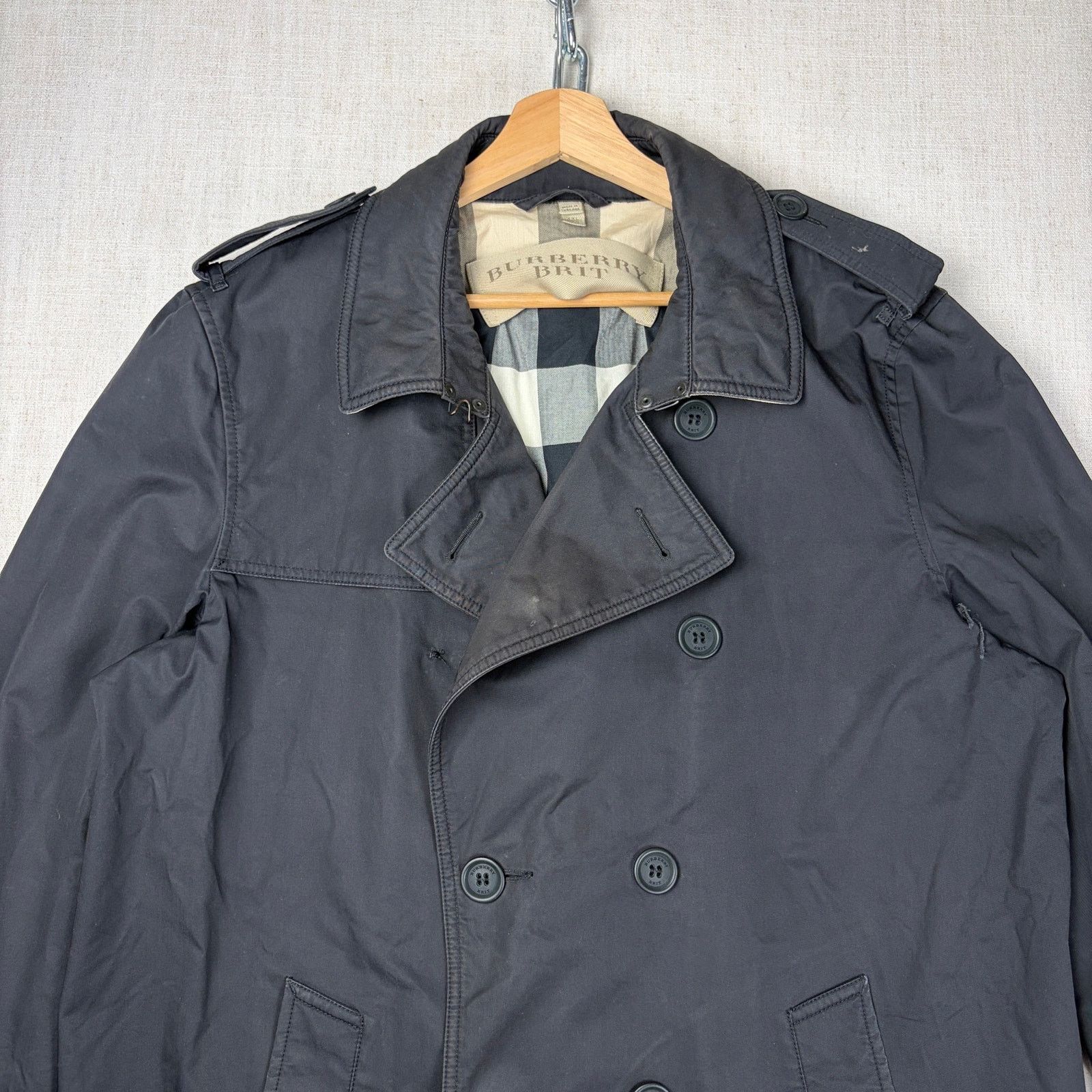 Burberry Burberry Brit Nova Check Double Breasted XXL Trench Coat Size US XXL / EU 58 / 5 - 2 Thumbnail