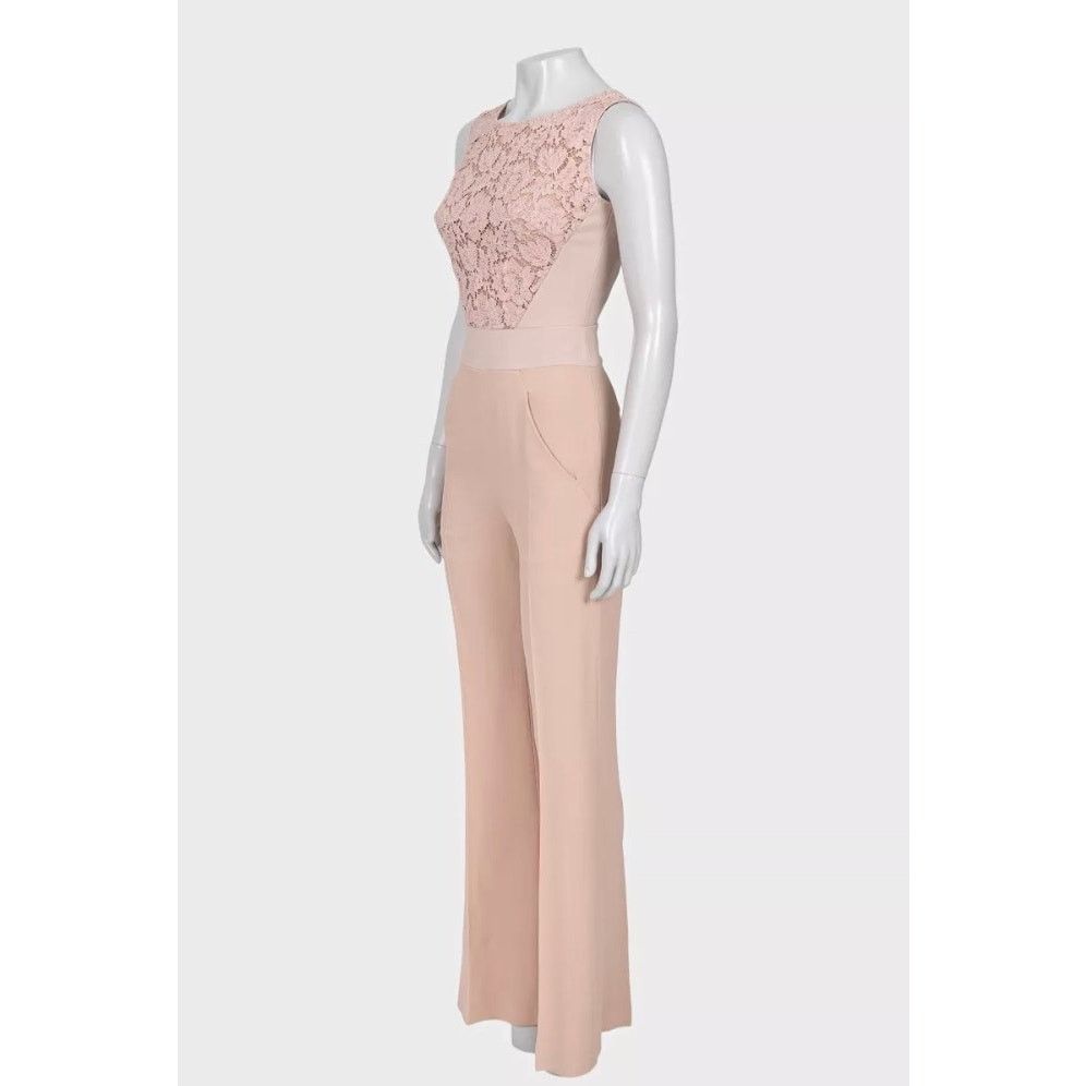 Elie Saab Elie Saab Fitted Lace-Embellished Jumpsuit EU34 XS Size 25" / US 0 / IT 36 - 2 Thumbnail