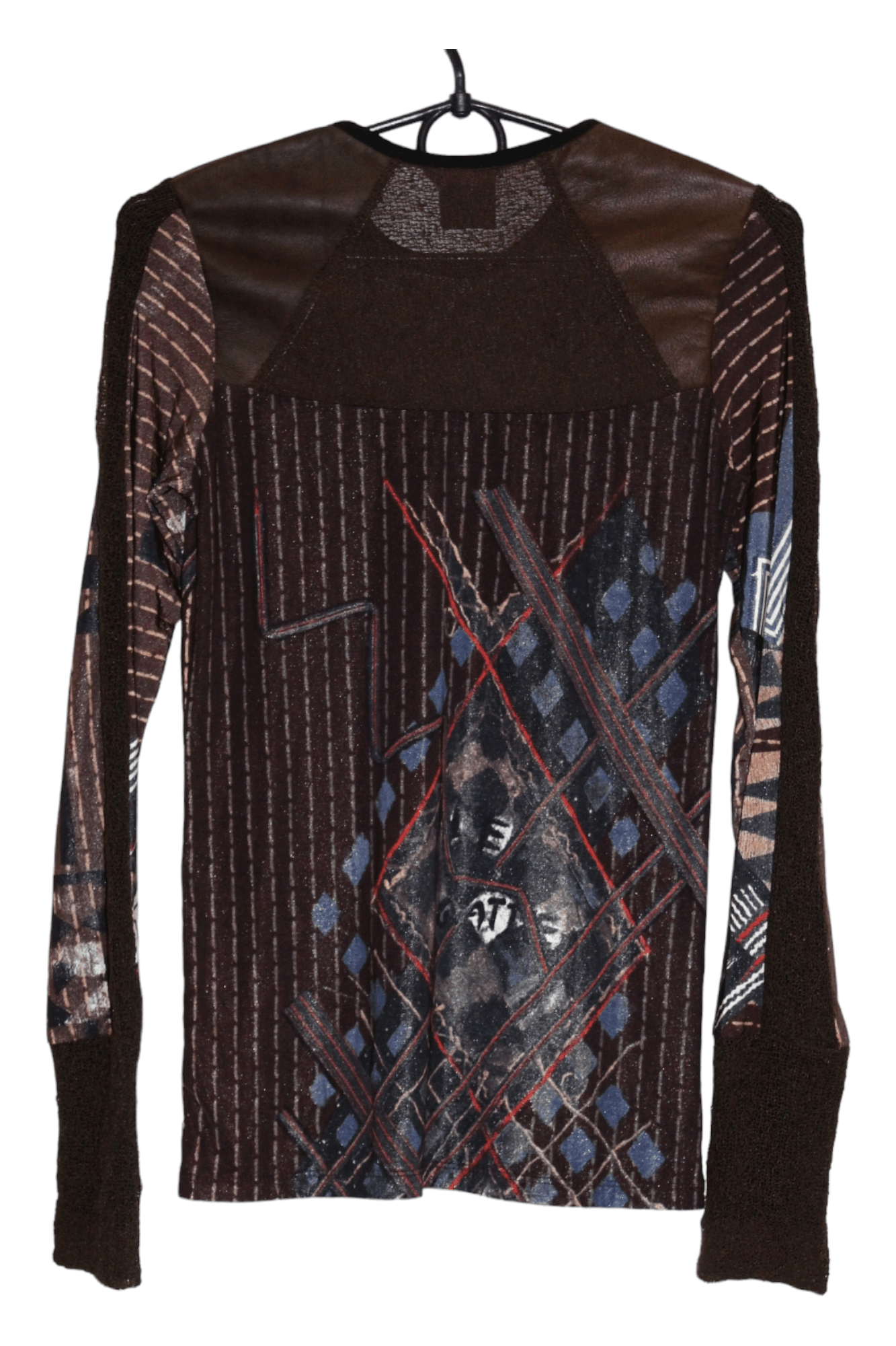 Jean Paul Gaultier 💥 Legatte Jeans Marco Fantini Leather Trim Mesh Top Size S / US 4 / IT 40 - 2 Thumbnail