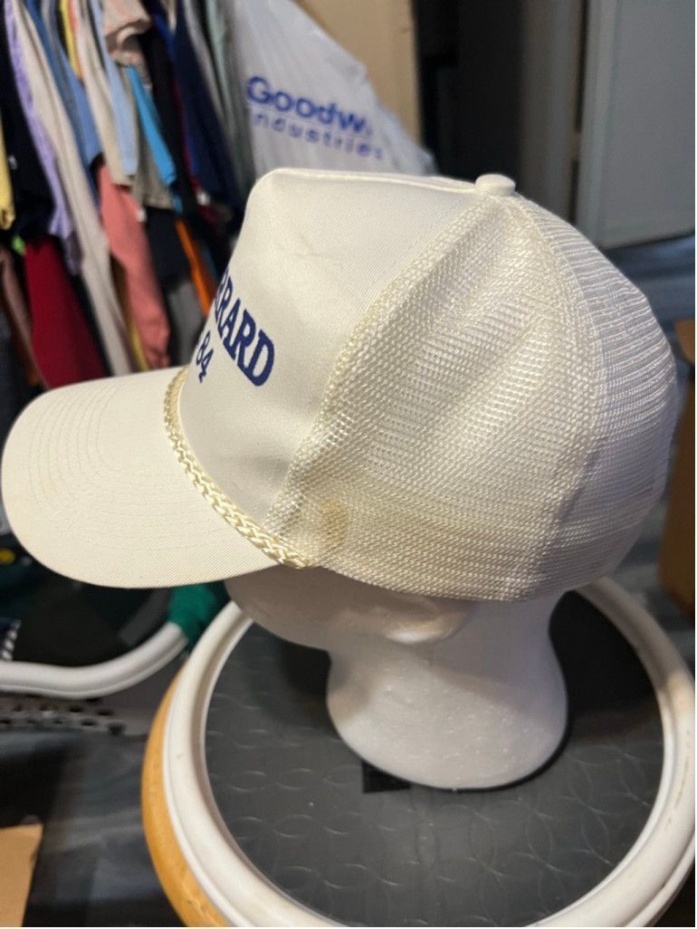 Vintage Men's Luna Basics USS Garrard APA 84 White Blue Trucker Hat Size ONE SIZE - 2 Thumbnail