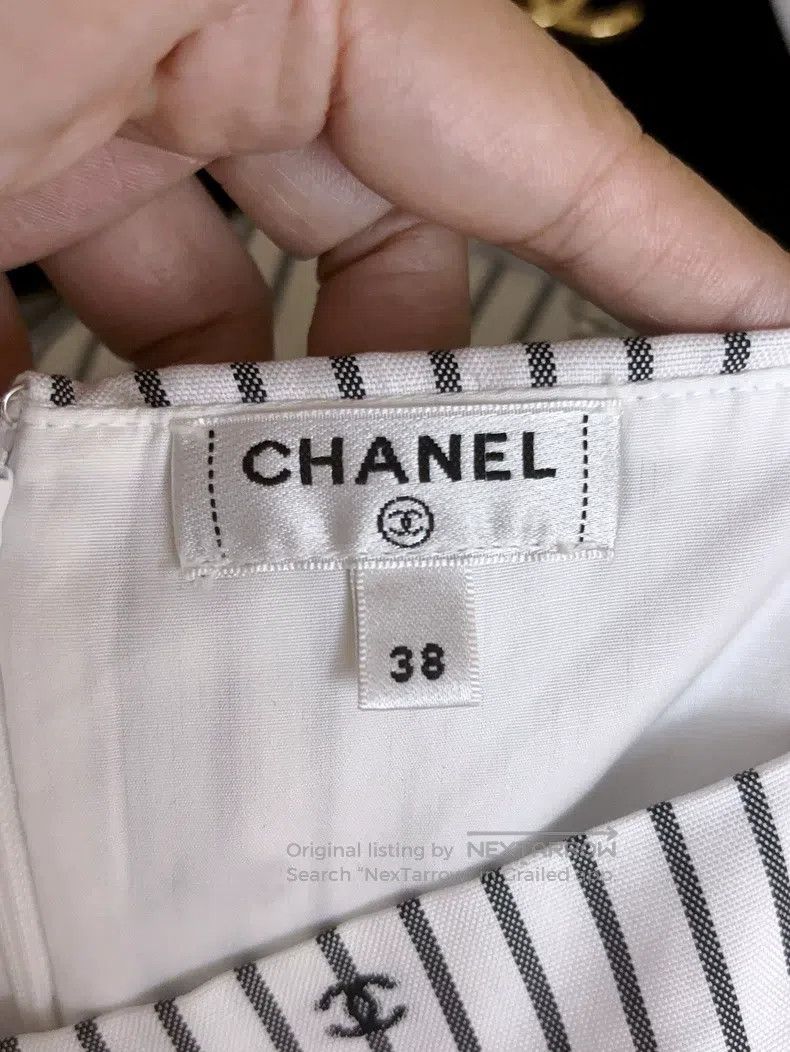 Chanel Chanel Vertical stripe dress with full logo Size XS / US 0-2 / IT 36-38 - 6 Thumbnail