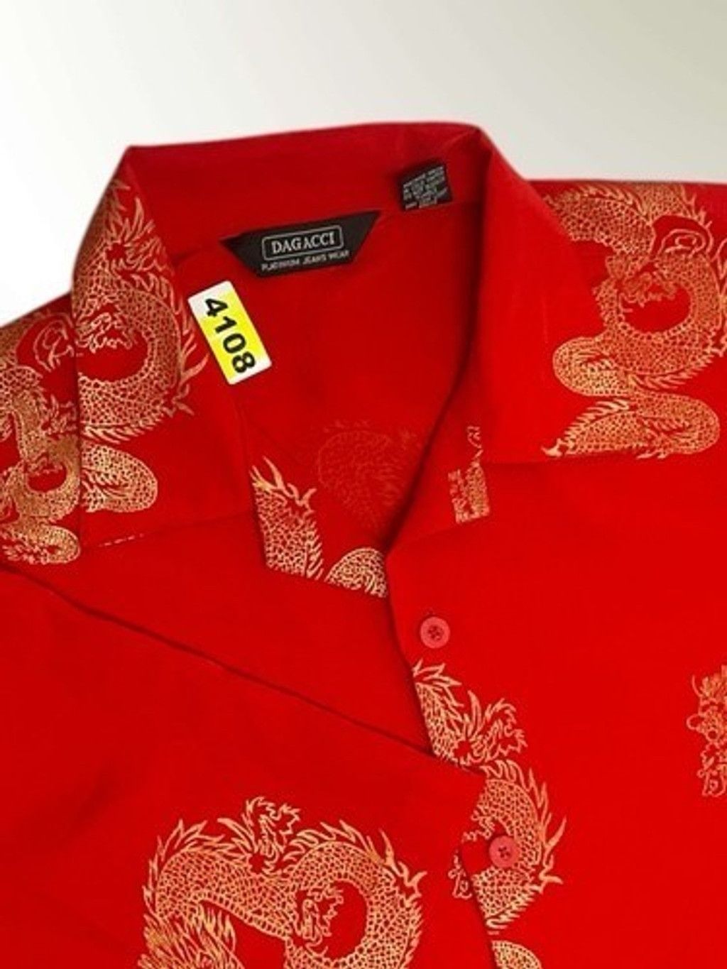 Other NWOT Dagacci Red Oriental Gold Dragon Print Shirt Men M/L Size US M / EU 48-50 / 2 - 1 Thumbnail