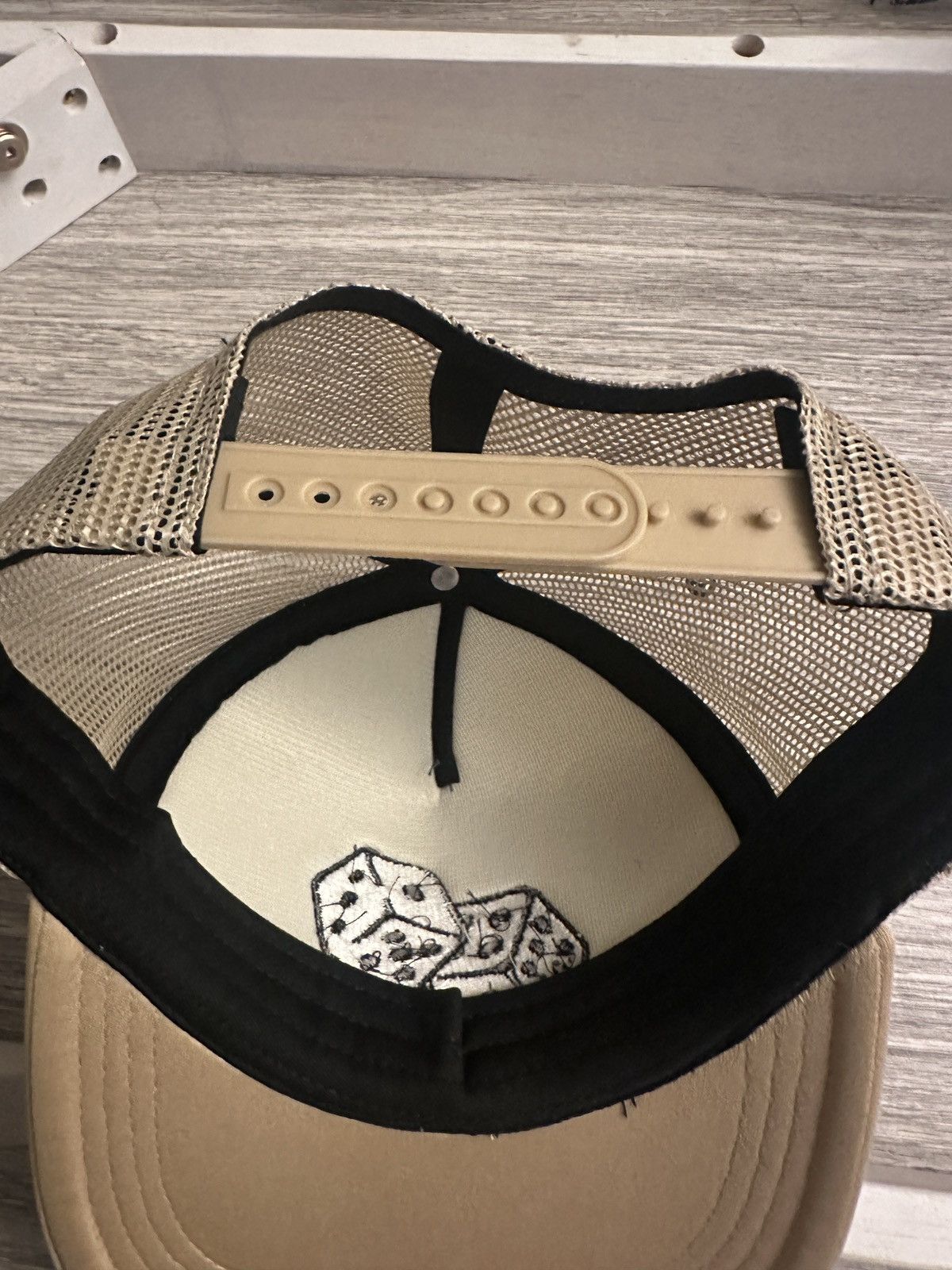 Lids Tan Trucker Hat Dice Embroidery Size ONE SIZE - 3 Thumbnail