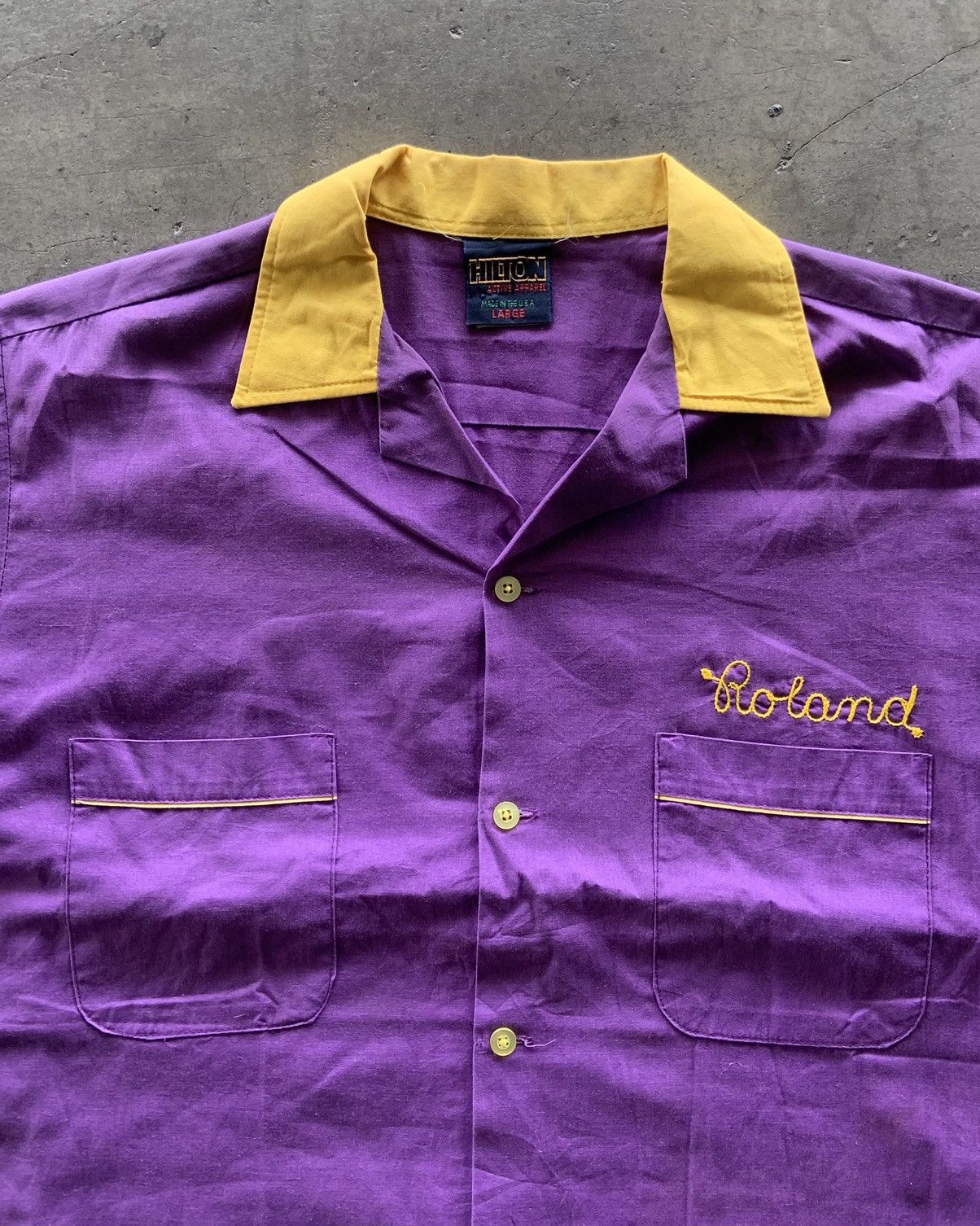 Vintage 80s Hilton Bowling Shirt Size US L / EU 52-54 / 3 - 2 Thumbnail