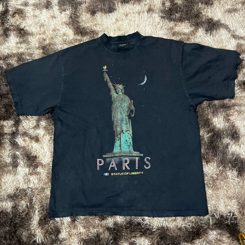 Balenciaga Balenciaga 24SS Statue of Liberty Washed Tee Size US S / EU 44-46 / 1 - 1 Thumbnail