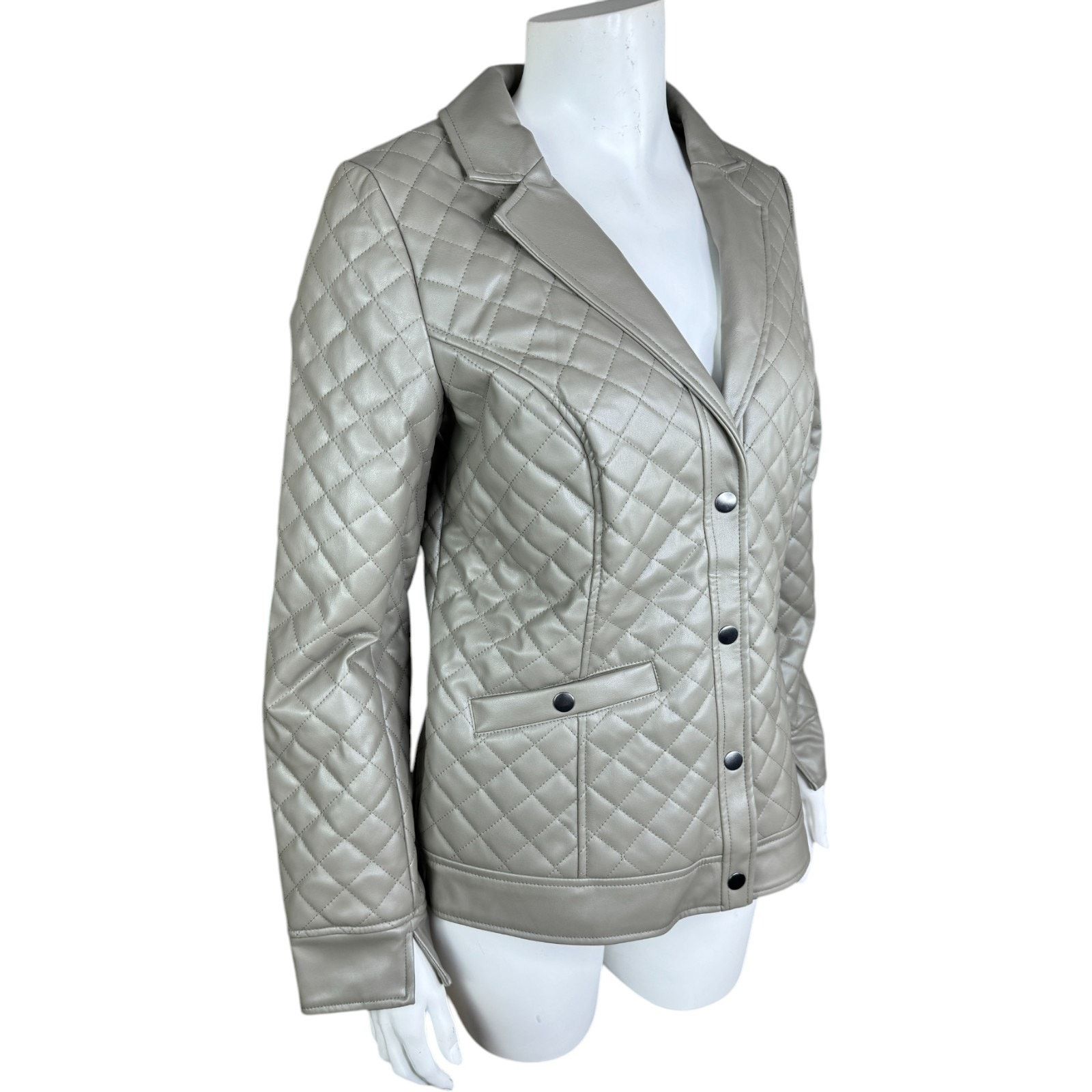 Denim & Co. Denim & Co. Signature Faux Leather Blazer Olive XX-Small Size XXS / US 00 / IT 34 - 8 Thumbnail