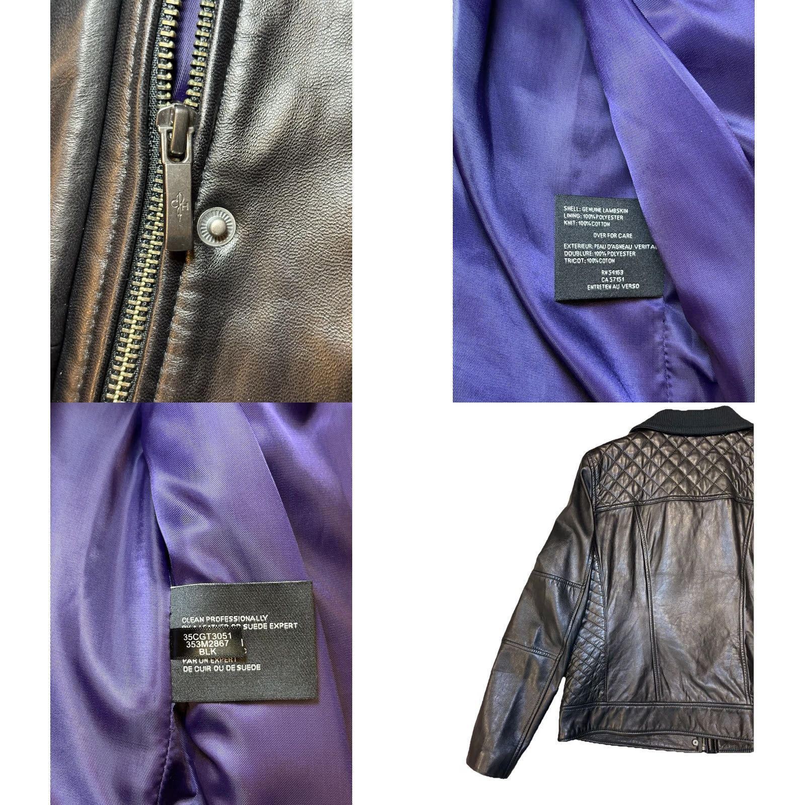 Cole Haan VINTAGE Cole Haan Leather Coat Womens XL Black Mid-Length Slim Lined Zip Button 90s Retro Bomber Jacket Size XL / US 12-14 / IT 48-50 - 8 Thumbnail