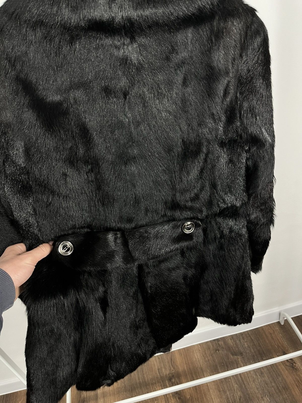 Other Vintage Black Real Fur Coat Multi Button Jacket Winter Size S / US 4 / IT 40 - 14 Thumbnail
