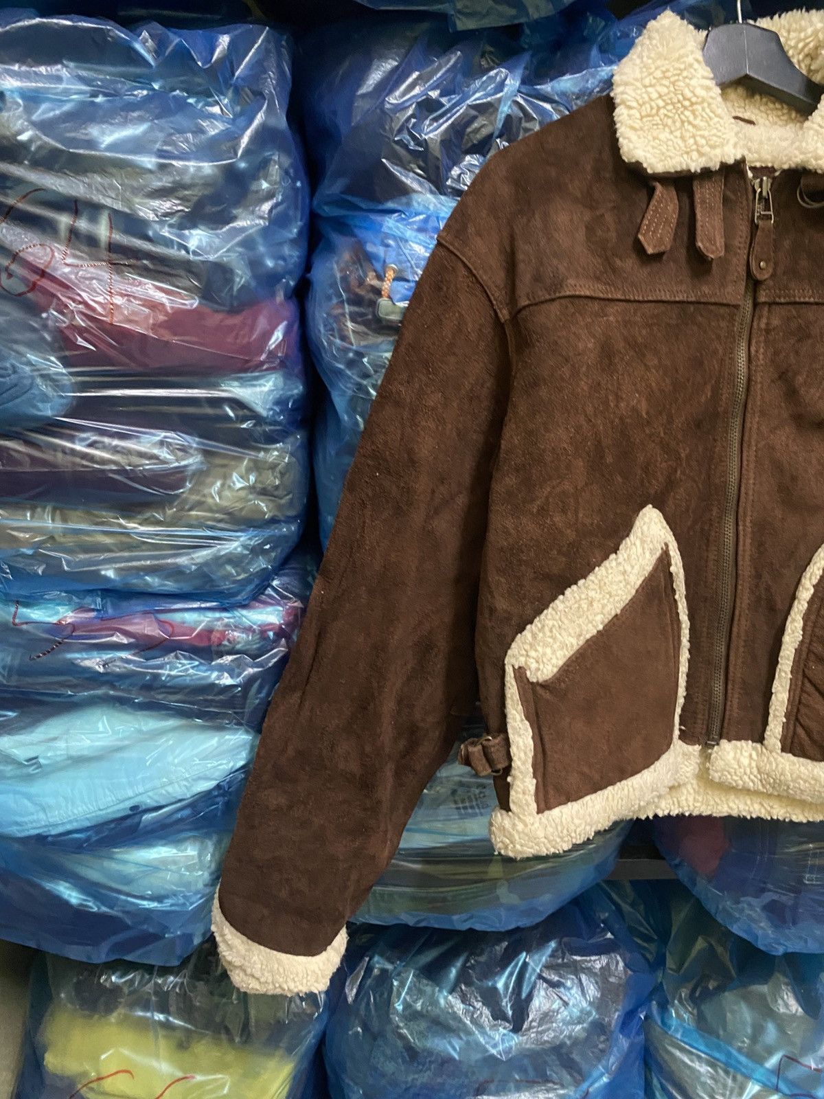 Leather VINTAGE 80S SUEDE LEATHER SHERPA LINING JACKET Size US S / EU 44-46 / 1 - 5 Thumbnail