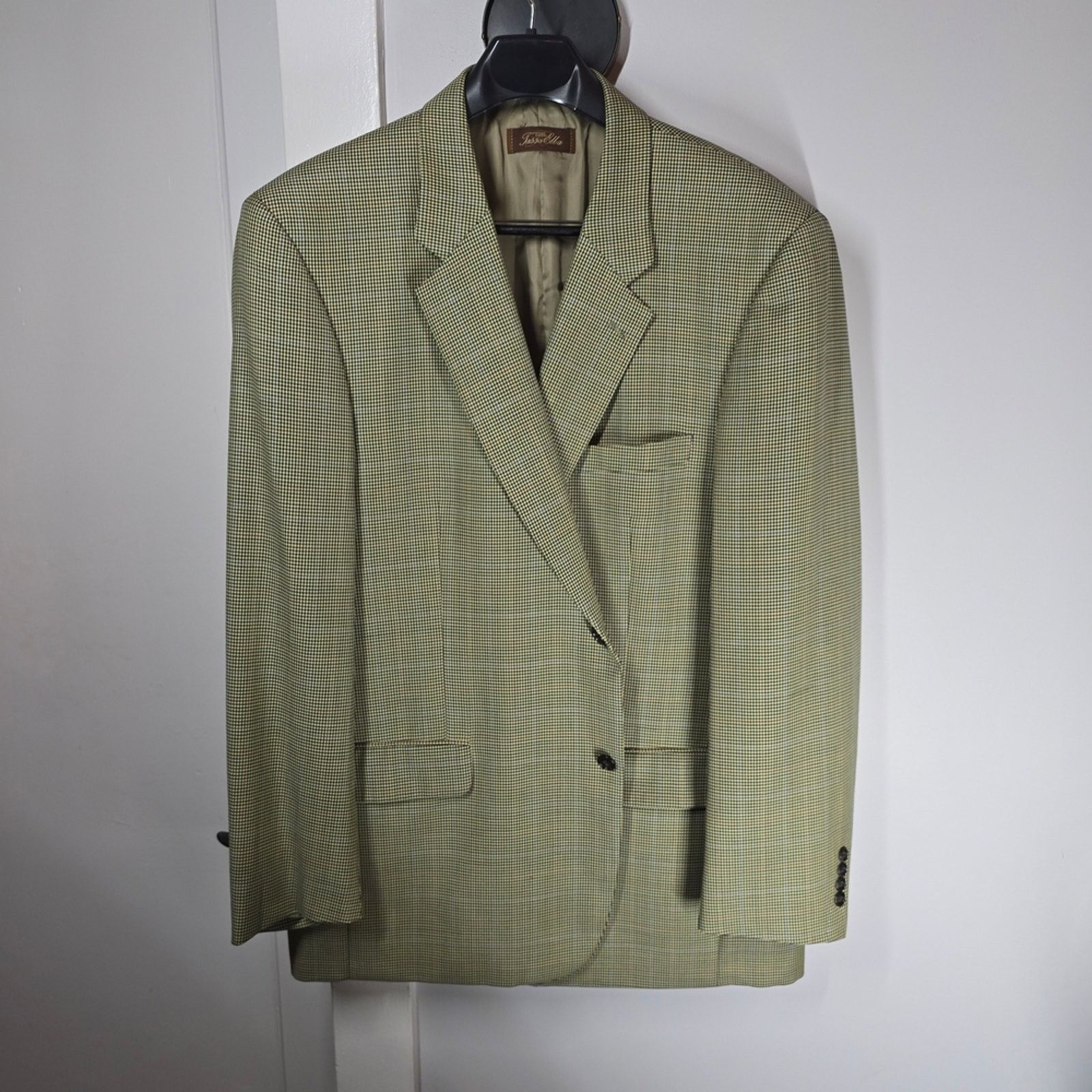 Tasso Elba Tasso Elba Vitale Barberis Canonico Glen Check Sport Coat Size 48R - 1 Thumbnail
