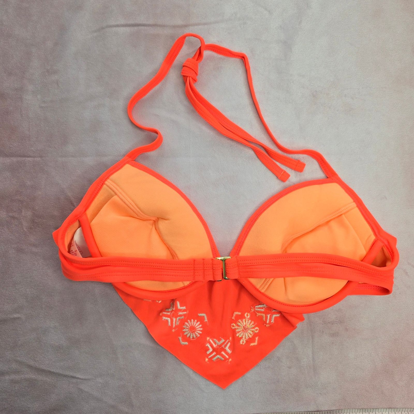 Other Xhilaration Orange Ruffle Floral String Hook Bikini Top S Size ONE SIZE - 8 Thumbnail