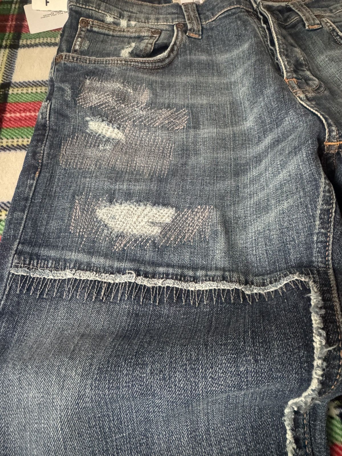 Nudie Jeans Nudie Jeans Grim Tim Distressed Jeans Size US 33 - 8 Thumbnail