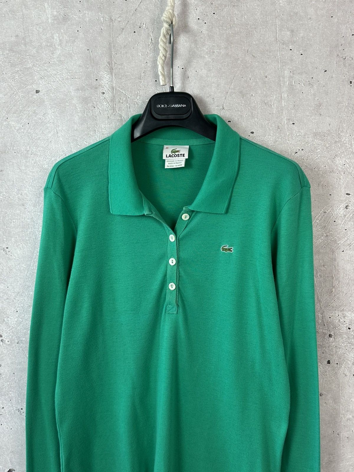 Lacoste Lacoste Vintage Bamboo Green Cotton Long Sleeve Polo Size US S / EU 44-46 / 1 - 2 Thumbnail