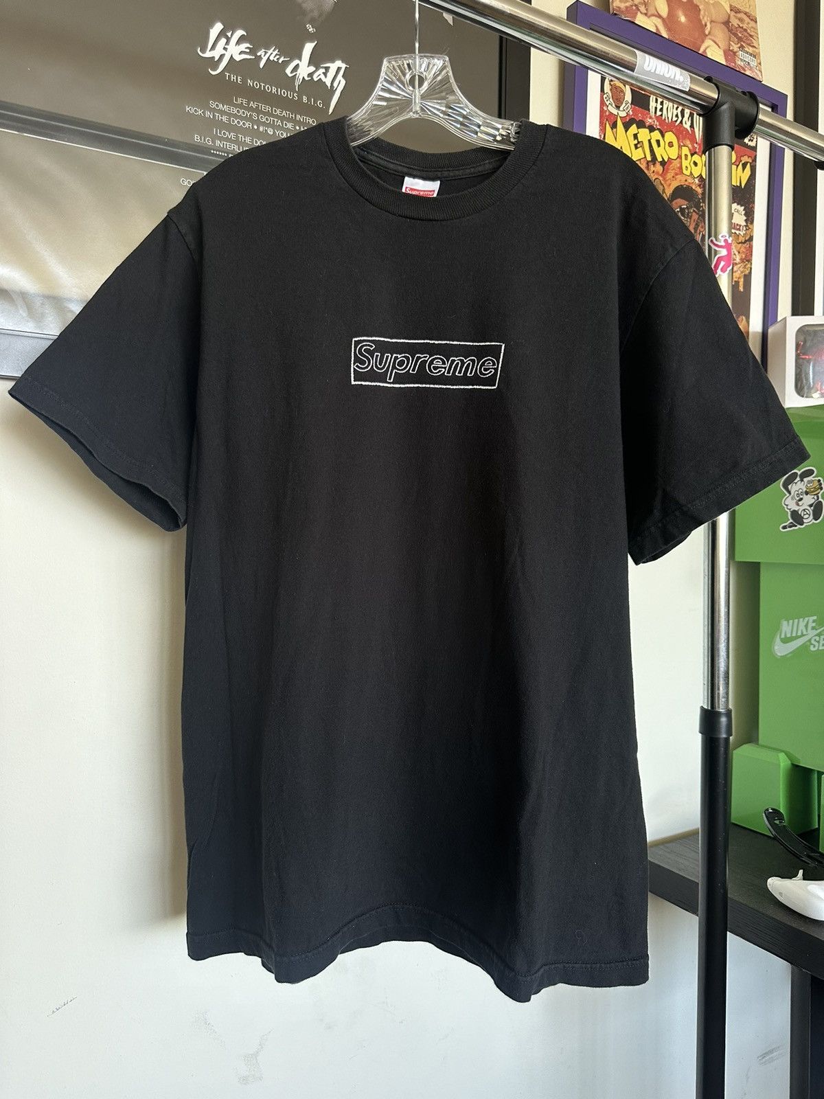 Supreme Supreme Kaws Chalk Box Logo Tee Black | Grailed