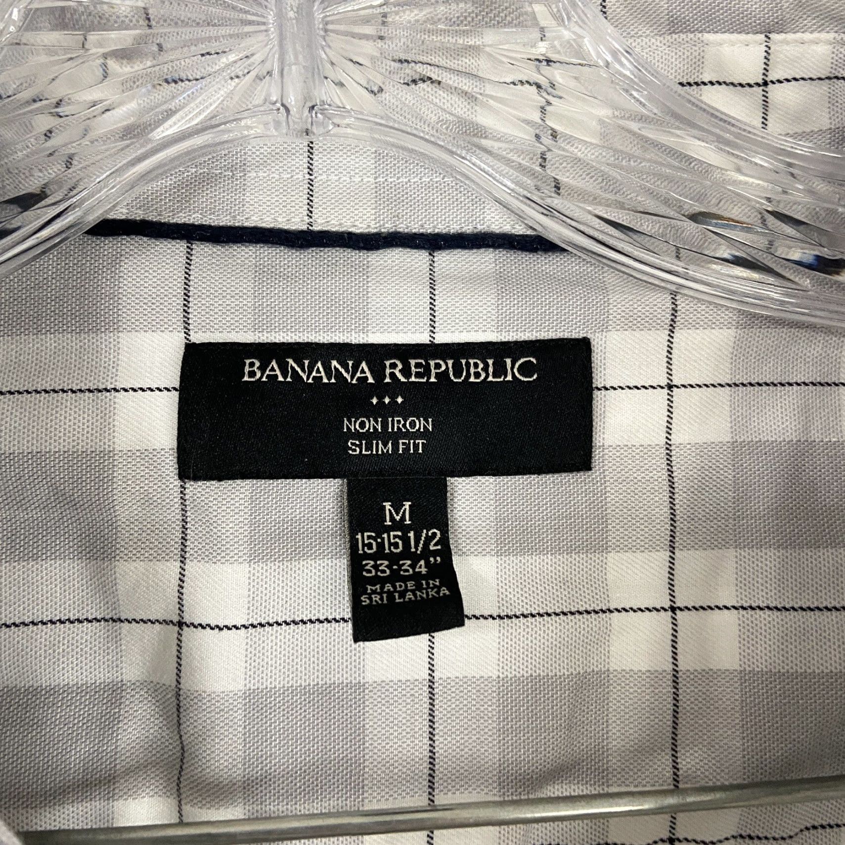 Banana Republic VINTAGE? Banana Republic Gray Plaid Long Sleeve Button-Up Shirt Men M 33/34 Regular Size M Gray Mens Shirt Size US M / EU 48-50 / 2 - 6 Thumbnail