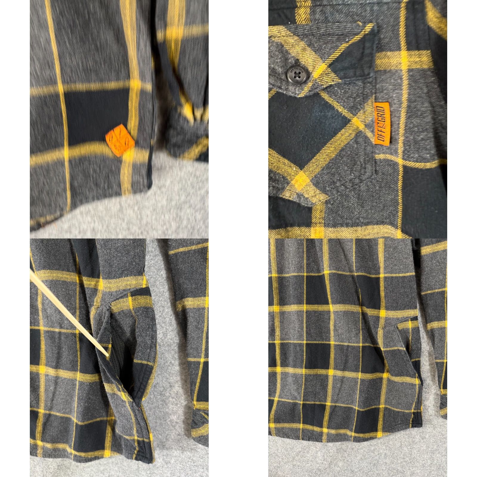 Vintage VINTAGE Off The Grid Shirt Mens L Gray Yellow Plaid Destroyer Flannel Long Sleeve Size US L / EU 52-54 / 3 - 8 Thumbnail