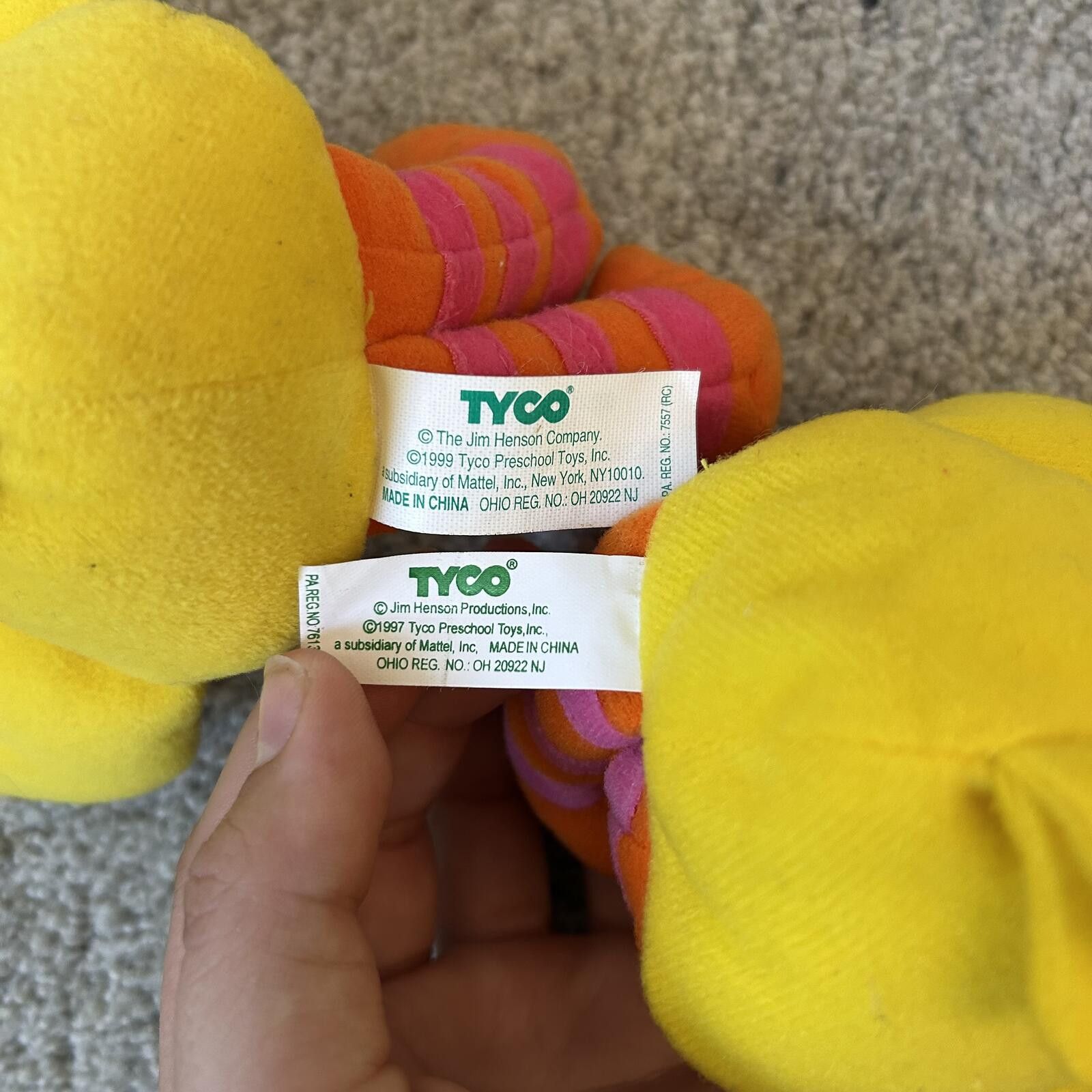 KIKS TYO Vintage 2 Big Bird Dolls 1997 TYCO & Easter Edition - Beanie Size ONE SIZE - 3 Thumbnail