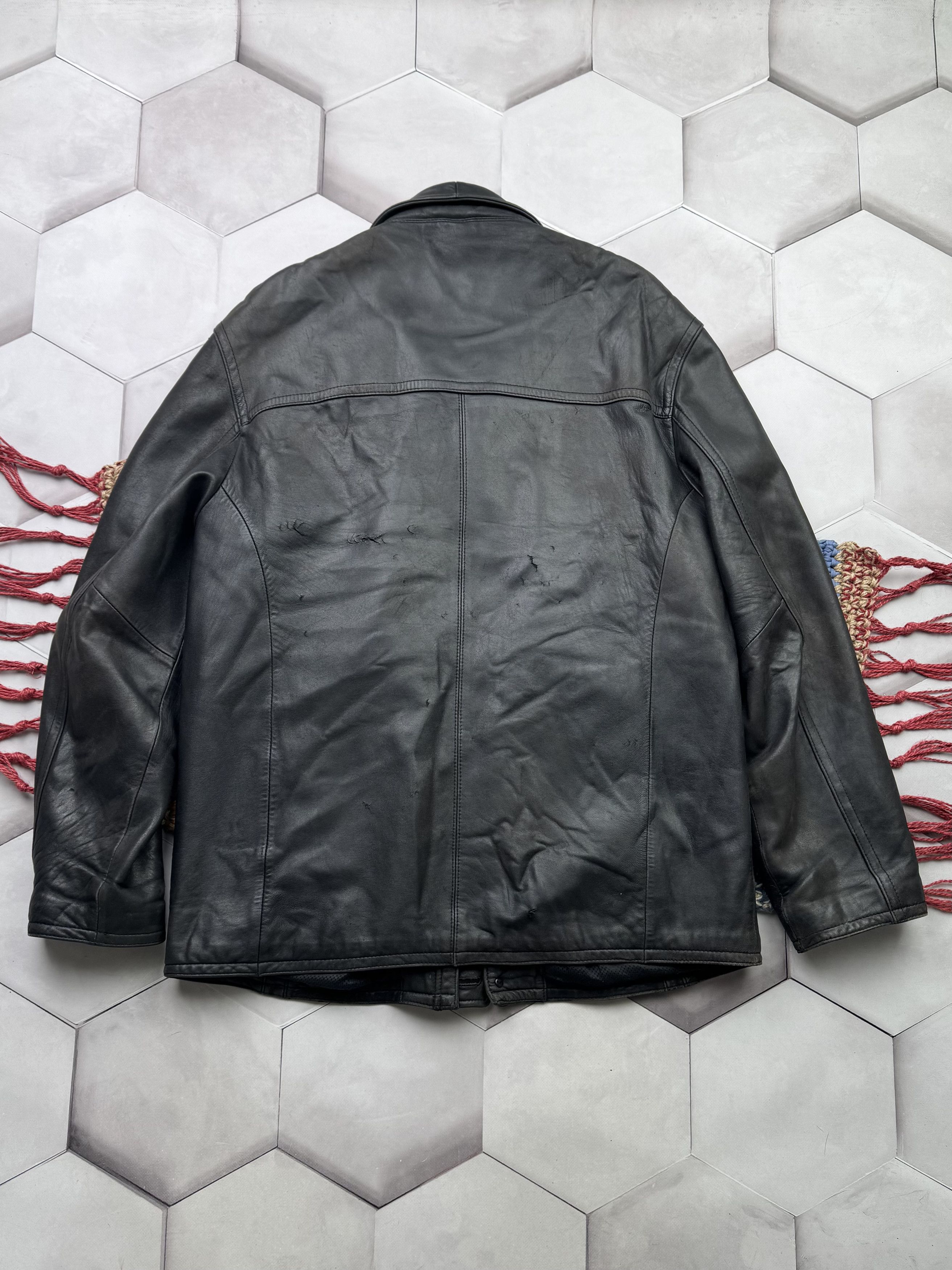 Vintage Vintage Thrashed Leather Jacket (G7)(ES9) Size US XXL / EU 58 / 5 - 2 Thumbnail
