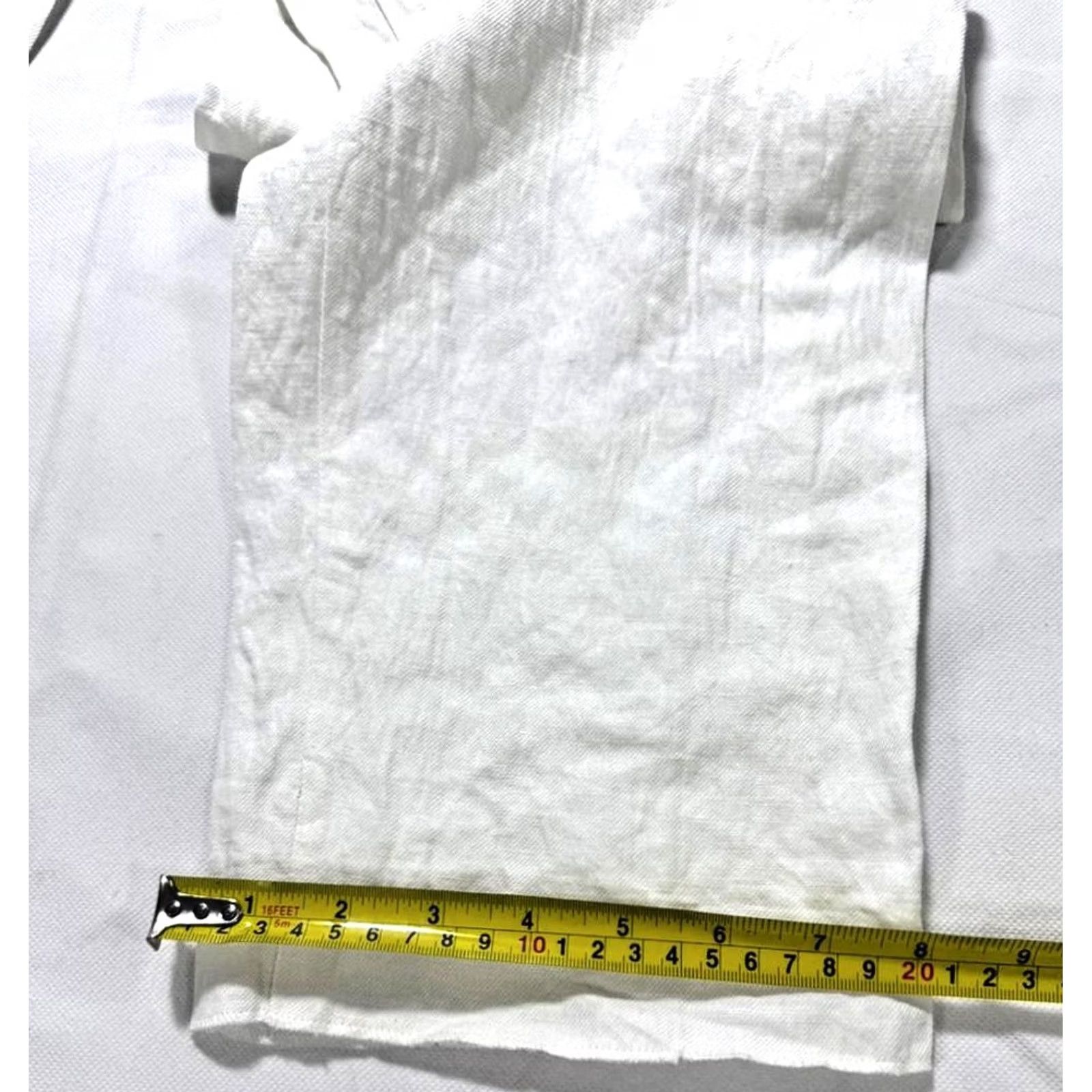 Giorgio Armani Giorgio Armani Bnwt White Linen-Blend Wide-Leg Pants 42 Women Pants Size 28" / US 6 / IT 42 - 5 Thumbnail