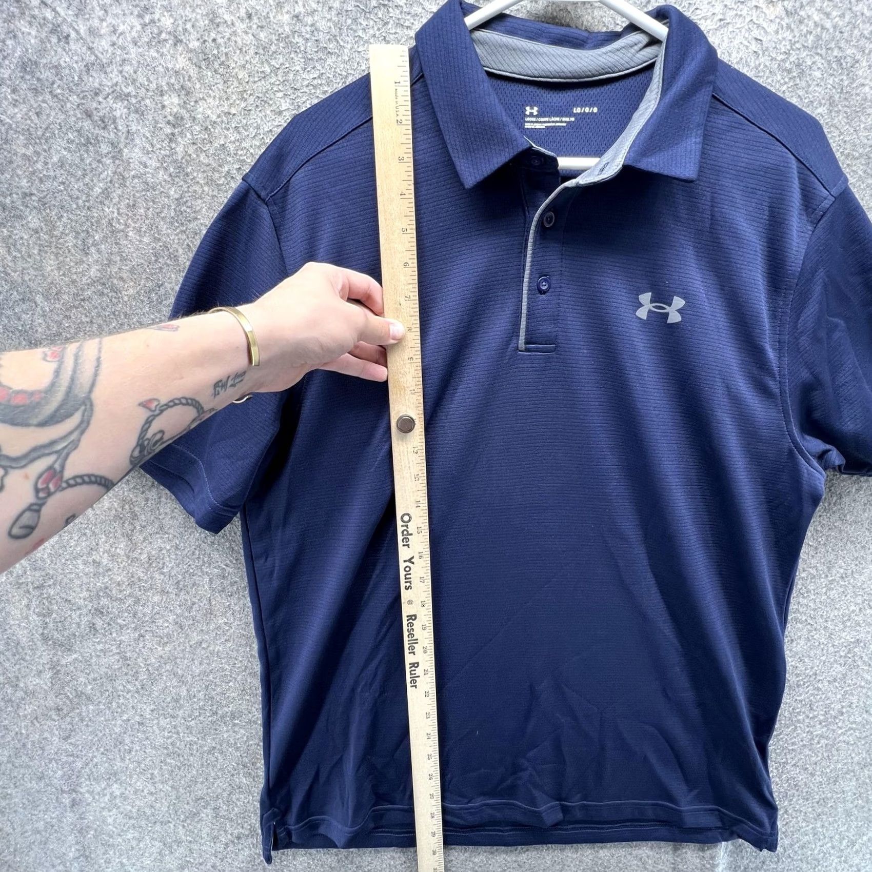 Under Armour Under Armour Polo Shirt Mens Large Blue Solid Golf Loose Fit Performance Casual Shirt Size US L / EU 52-54 / 3 - 6 Thumbnail