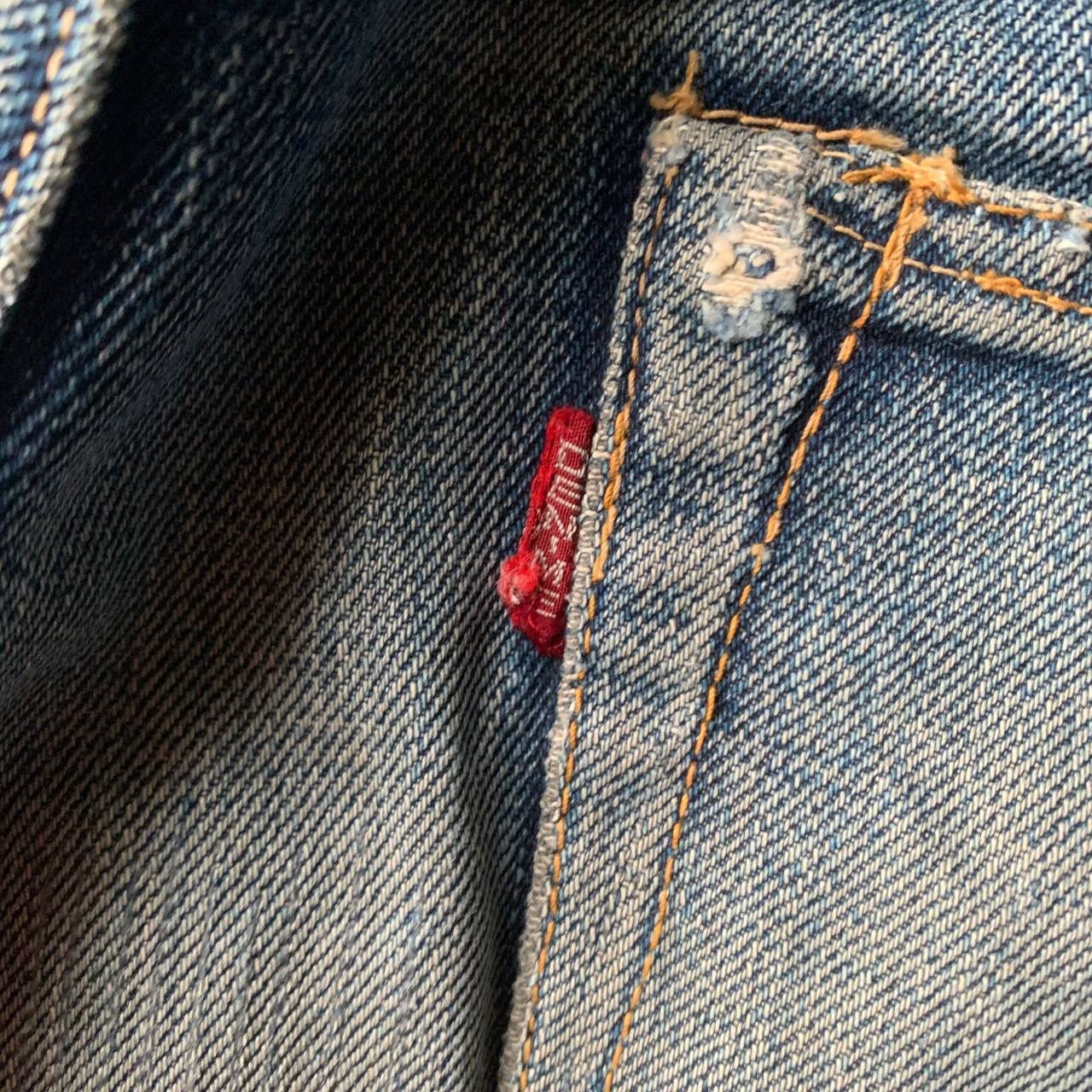 Denime Denime Japan Distressed Redline Selvedge Blue Denim Pants Size US 29 - 10 Thumbnail