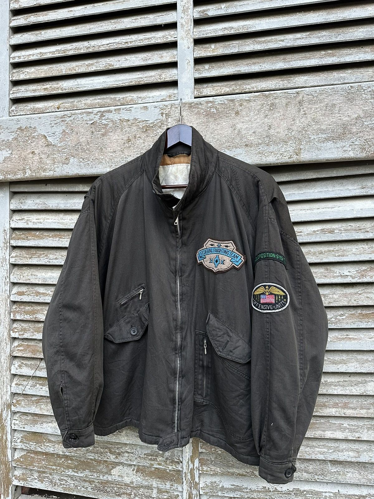Vintage 👹Vintage Federal Fighting Team Oversized Bomber Jacket Size US XL / EU 56 / 4 - 2 Thumbnail