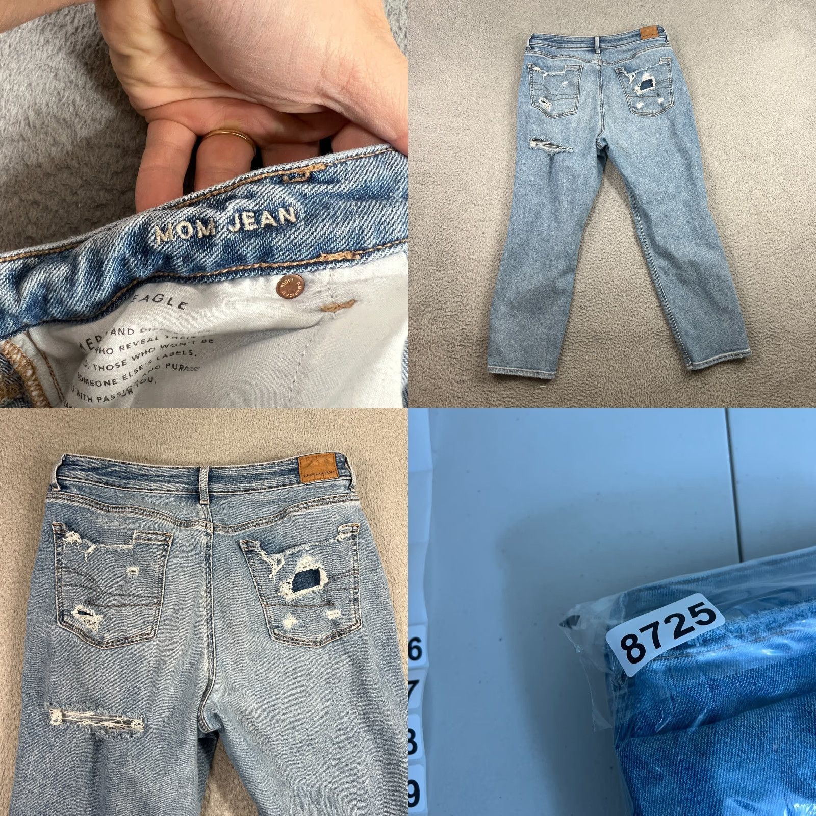American Eagle Outfitters American Eagle Outfitters Jeans Womens 12 Short Distressed Button Fly Cotton Blend Denim Mom Size 34" / US 12 / IT 48 - 8 Thumbnail