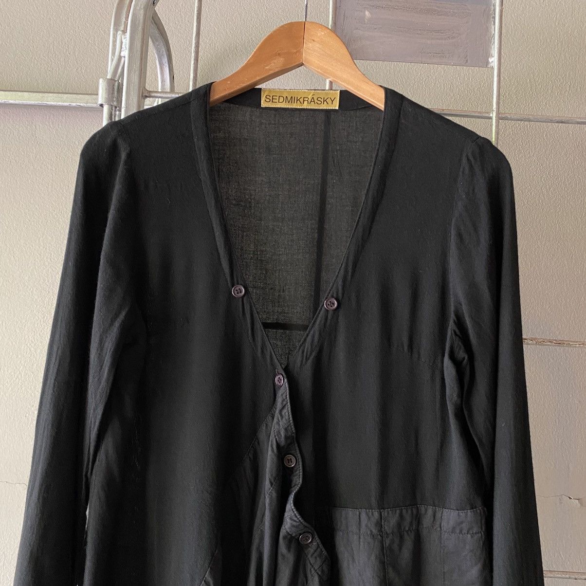 Designer × Japanese Brand SEDMIKRASKY Black Draped Asymmetric Blouse Size L / US 10 / IT 46 - 8 Thumbnail