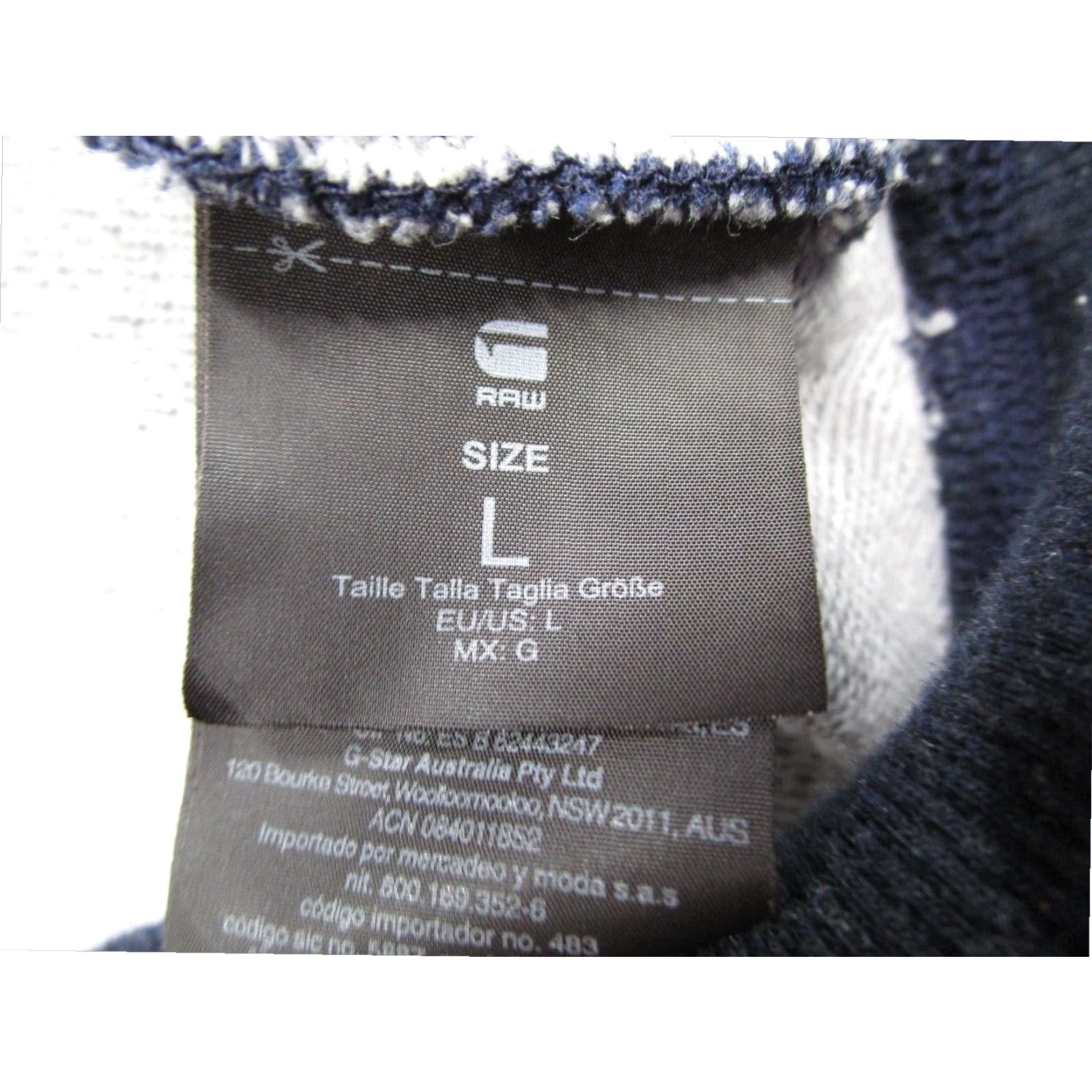 Vintage G Star Mens Large Blue Long Sleeve Hoodie Pullover Fleece Zip Up Hooded Sweatshirt Size US L / EU 52-54 / 3 - 4 Thumbnail