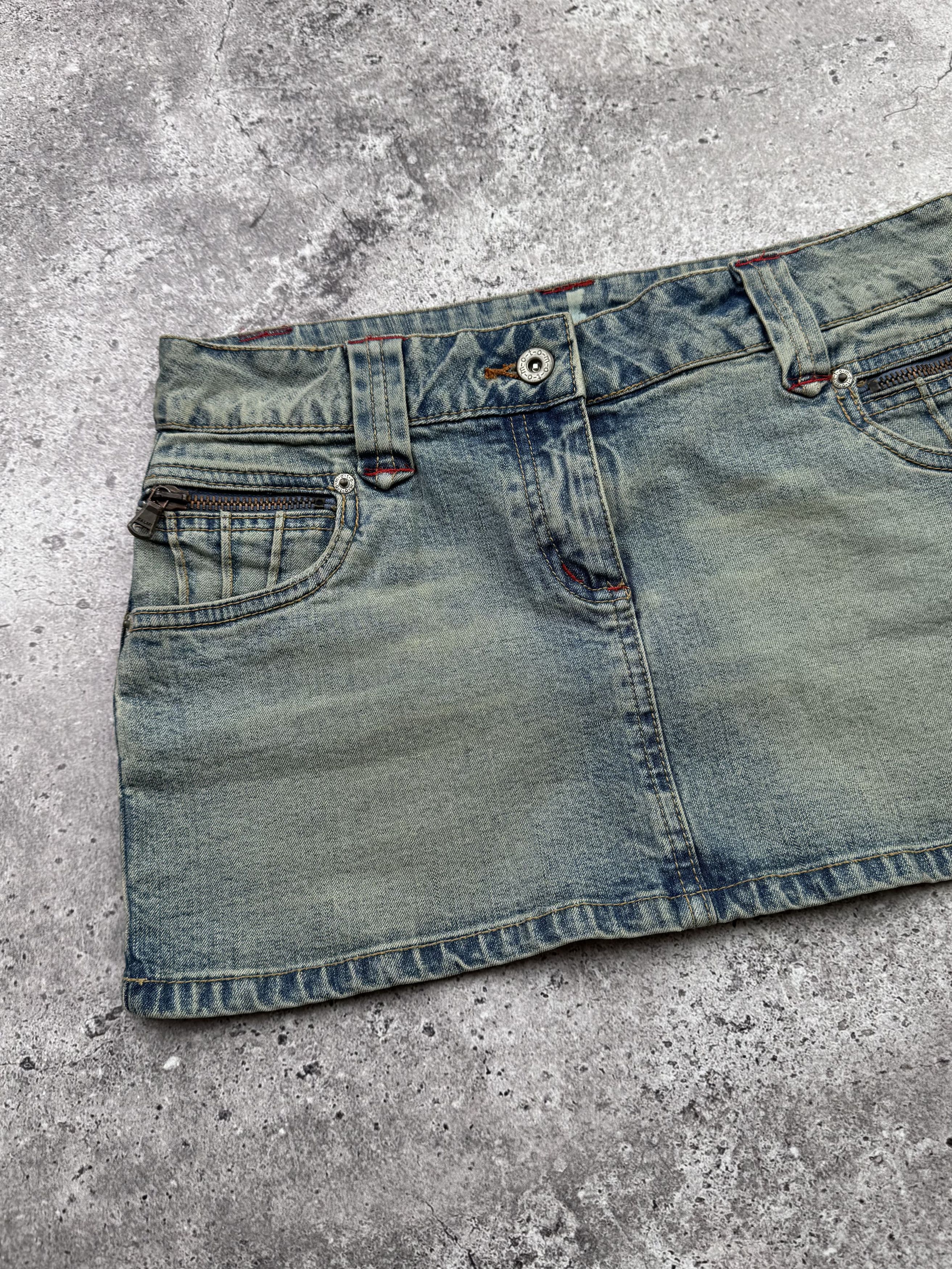 Japanese Brand Vintage Faded Mini Skirt C315(V642)(E8) Size 27" / US 4 / IT 40 - 2 Thumbnail