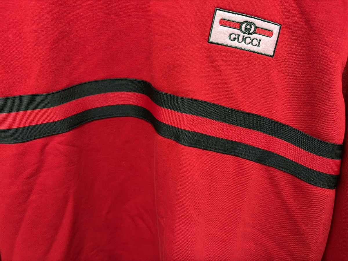 Gucci Gucci Web Stripe Crewneck Sweatshirt – Red – XL Size US XL / EU 56 / 4 - 4 Thumbnail