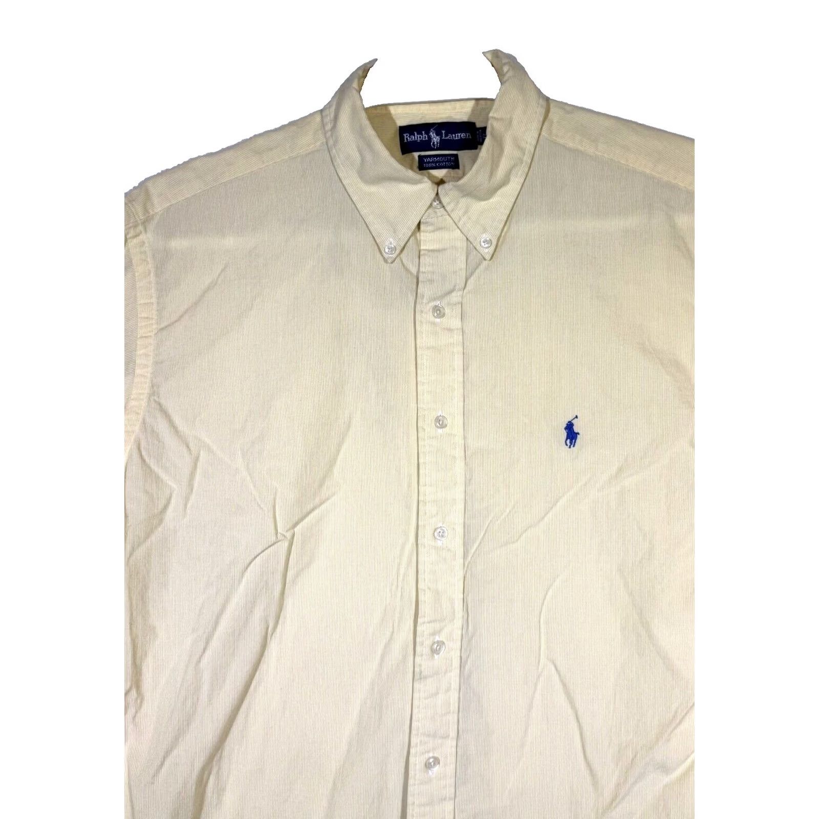 Ralph Lauren Ralph Lauren Yarmouth Dress Shirt Men’s 17 34/35 Yellow Striped Cotton Classic Shirt Size 46R - 4 Thumbnail
