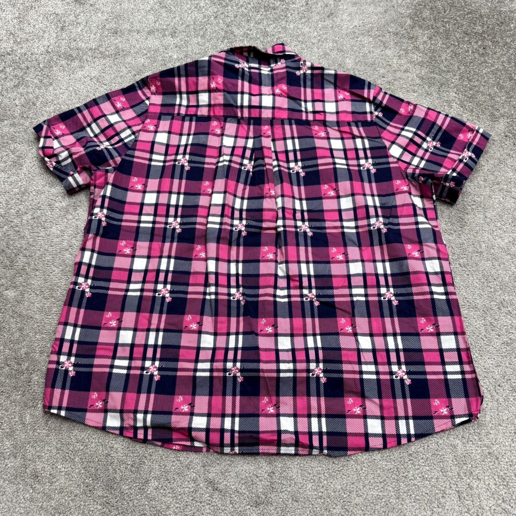 Pinko Adrian Delafield Button-Up Shirt Womens XL Multicolor Plaid Short Sleeve Casual Shirt Womens XL Size XL / US 12-14 / IT 48-50 - 2 Thumbnail
