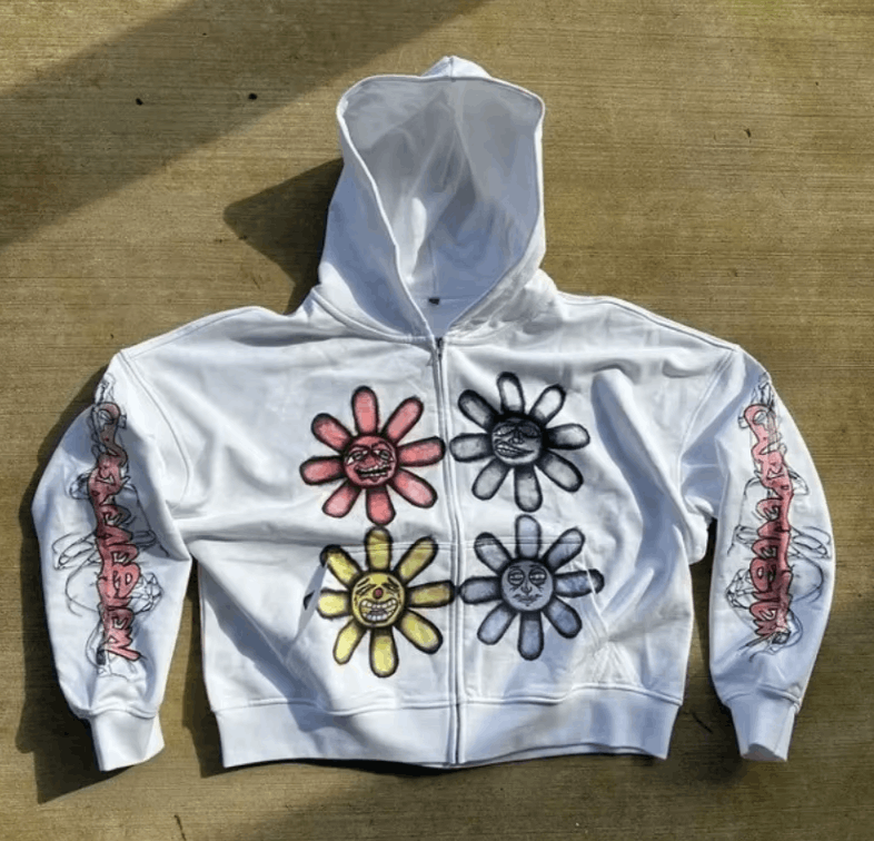 personalized flower letters hoodie