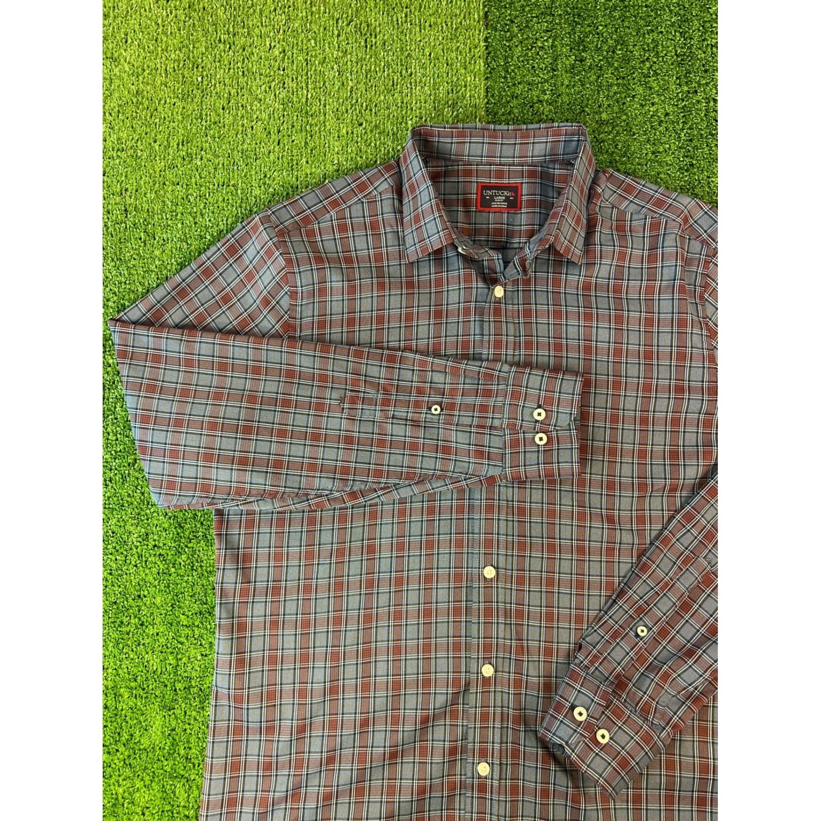 UNTUCKit UNTUCKit Mens Long Sleeve Plaid Button Down Casual LG Size US L / EU 52-54 / 3 - 1 Thumbnail